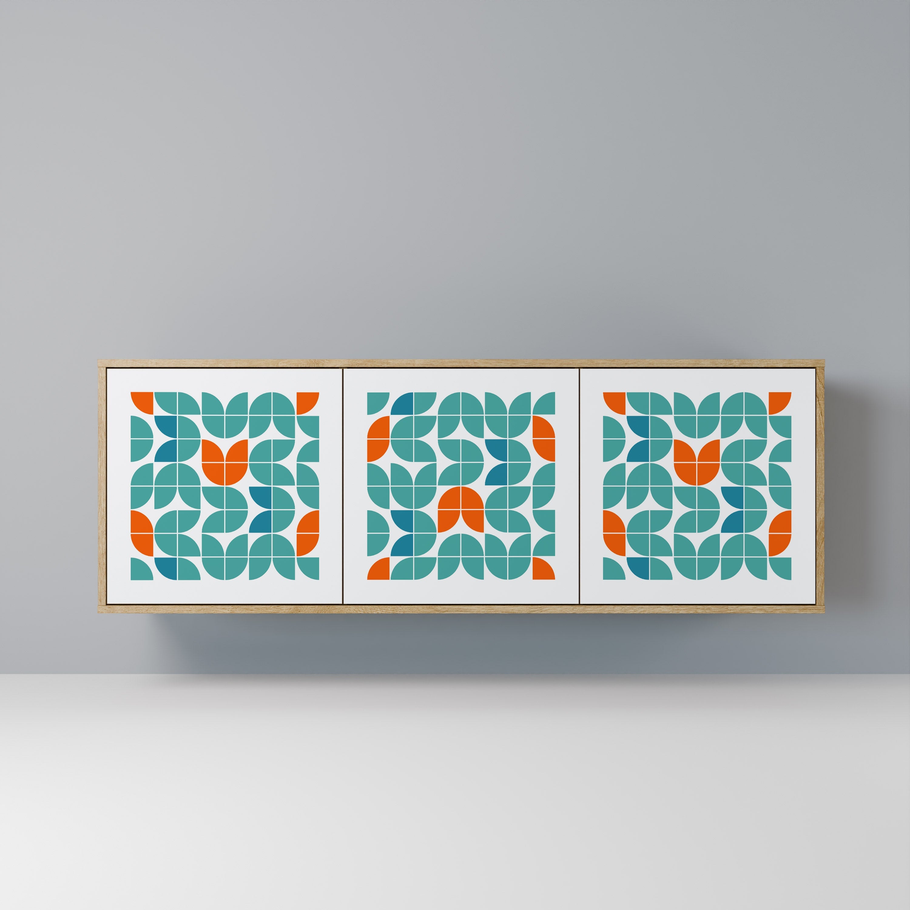 BE THE CHANGE Aparador de 3 Portas em Efeito Carvalho