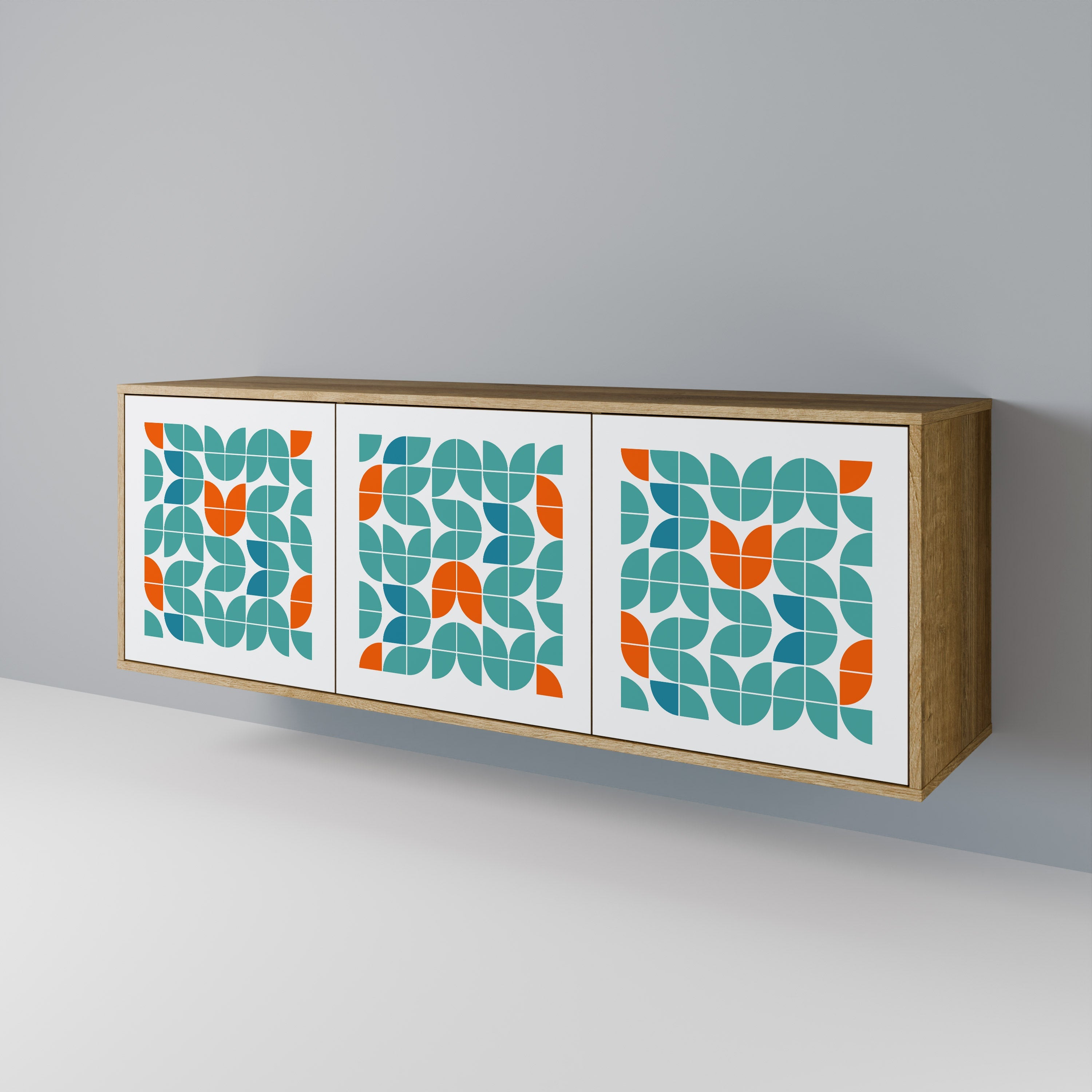 BE THE CHANGE Aparador de 3 Portas em Efeito Carvalho