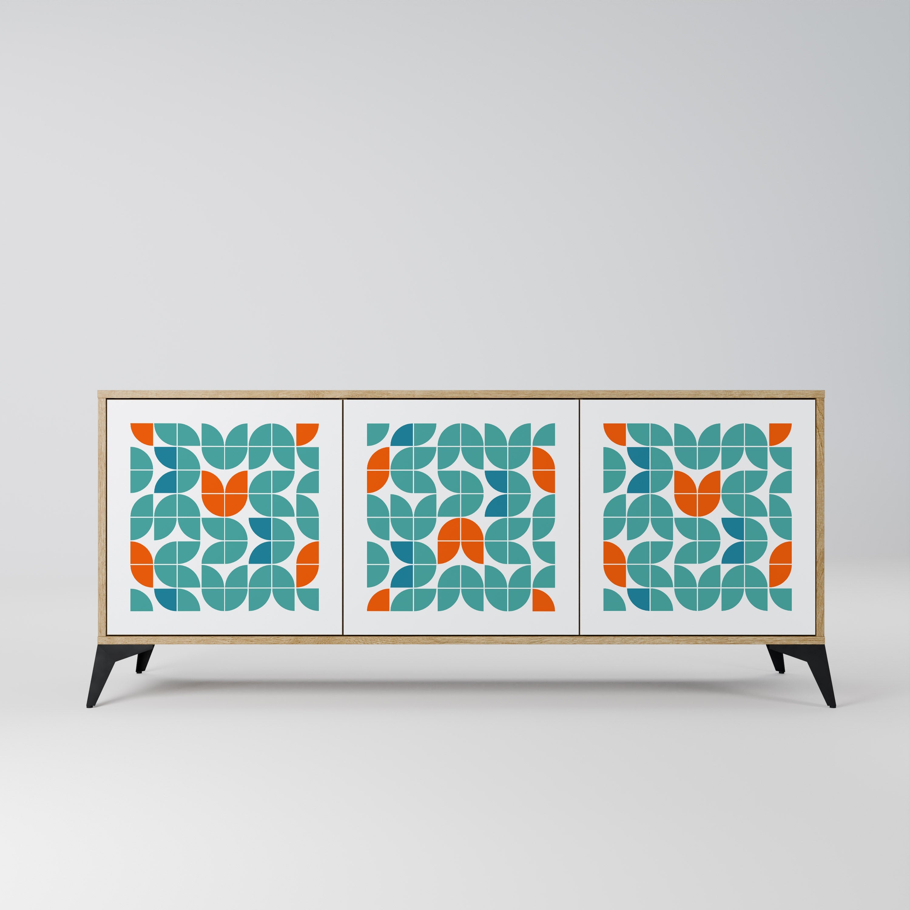 BE THE CHANGE Aparador de 3 Portas em Efeito Carvalho