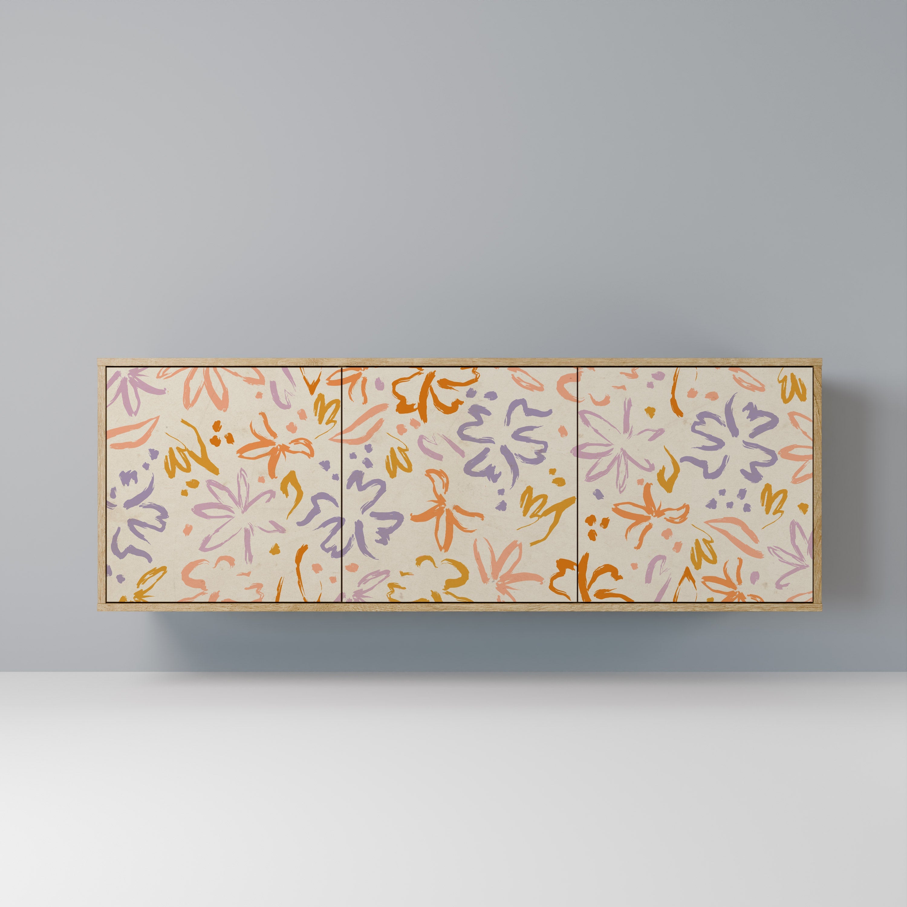 SPRING WHIMSY Aparador de 3 Portas em Efeito Carvalho