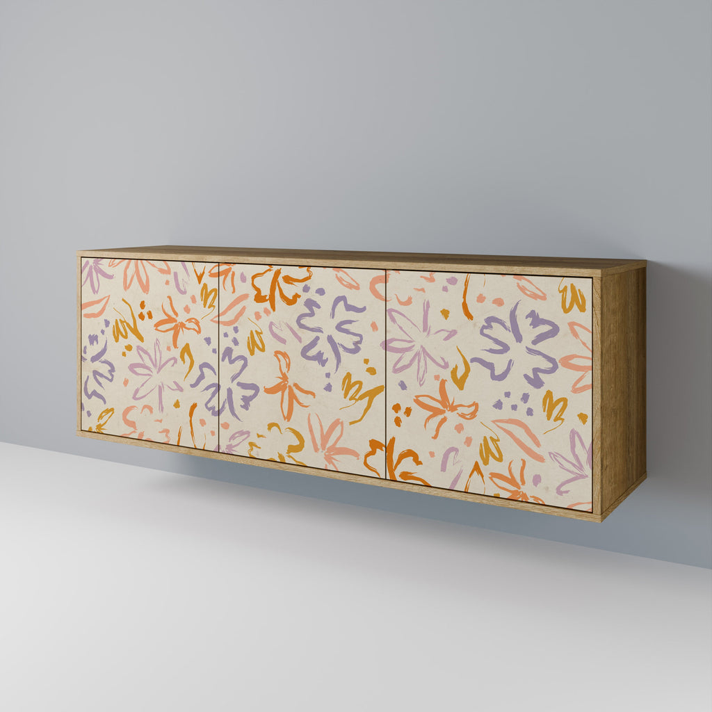 SPRING WHIMSY 3-Door Sideboard in Oak Effect