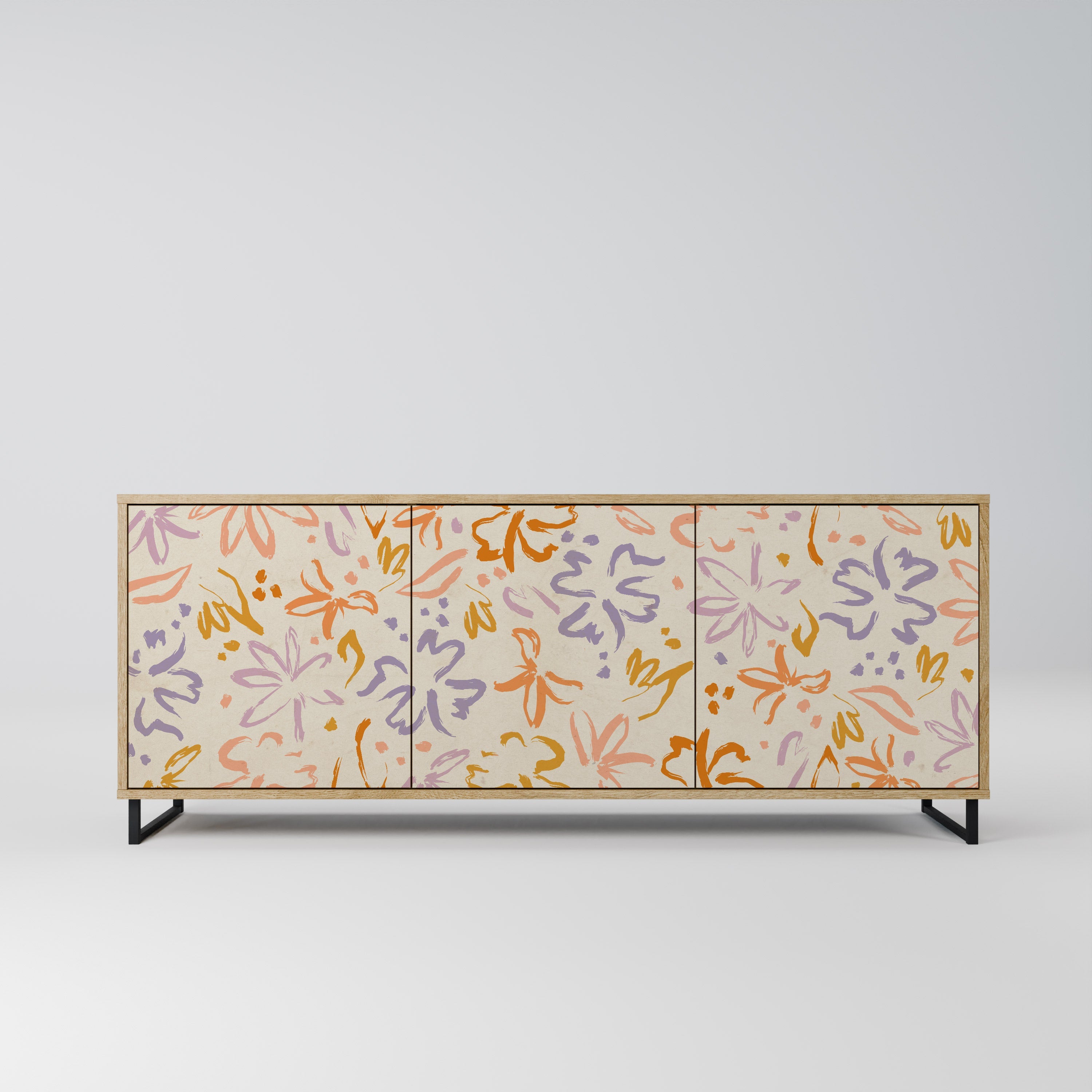 SPRING WHIMSY Aparador de 3 Portas em Efeito Carvalho