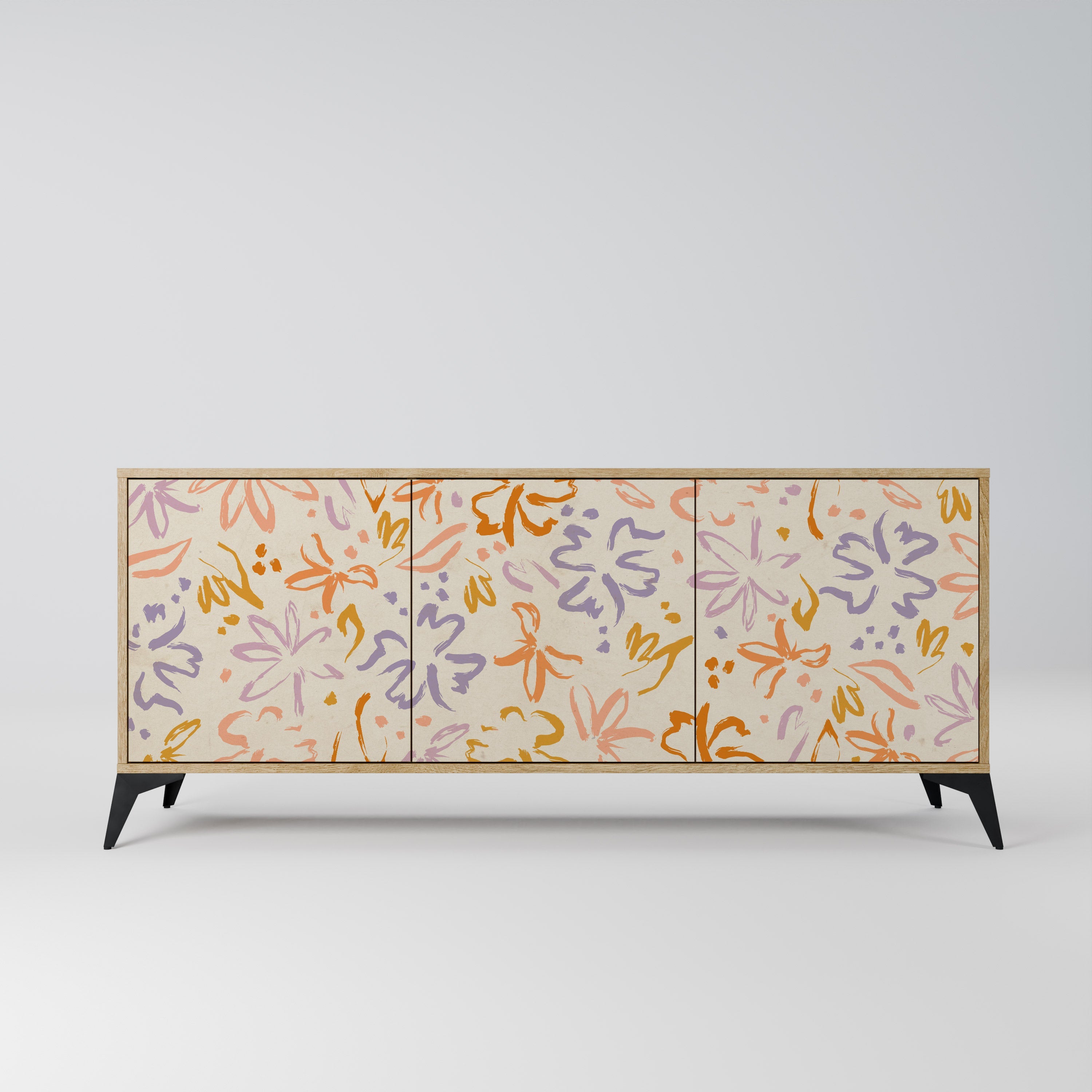 SPRING WHIMSY Aparador de 3 Portas em Efeito Carvalho