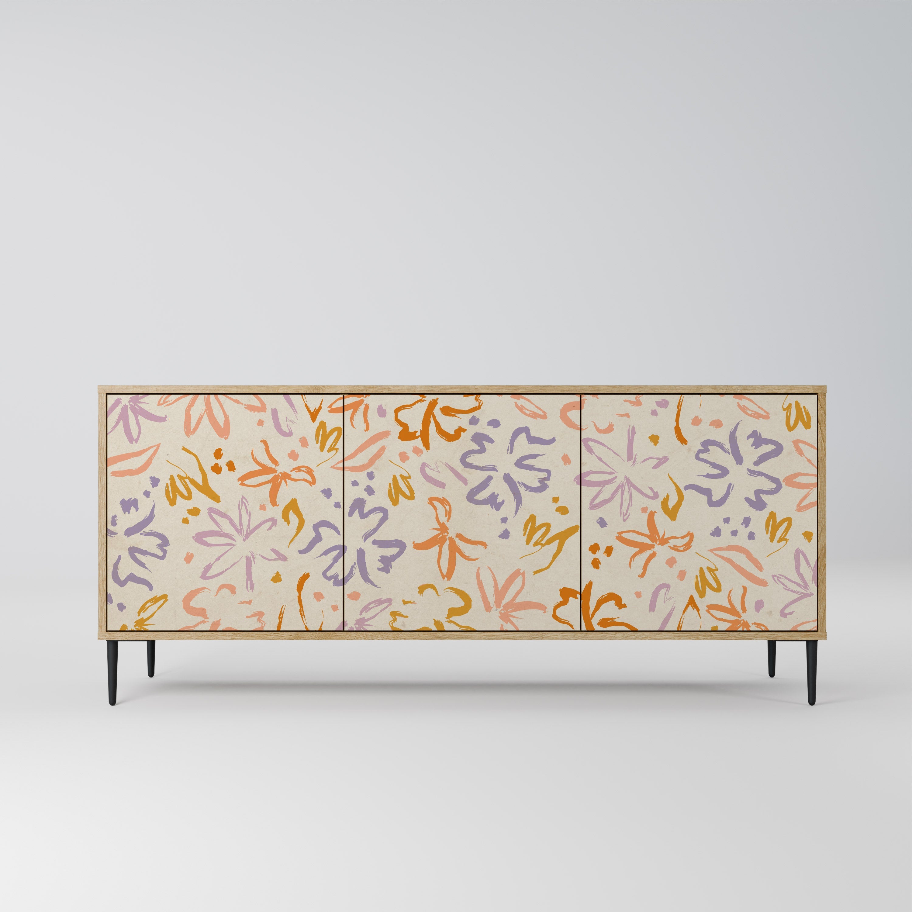 SPRING WHIMSY Aparador de 3 Portas em Efeito Carvalho