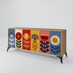 SCANDIC FLOWERET 3-Door Sideboard in Oak Effect