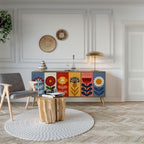 SCANDIC FLOWERET 3-Door Sideboard in Oak Effect