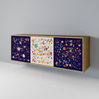 FLORAL COMBINATION Aparador de 3 Portas em Efeito Carvalho