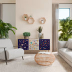 FLORAL COMBINATION Aparador de 3 Portas em Efeito Carvalho