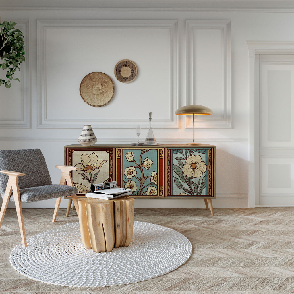 TIMELESS FLORA Aparador de 3 Portas em Efeito Carvalho