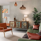 TIMELESS FLORA Aparador de 3 Portas em Efeito Carvalho