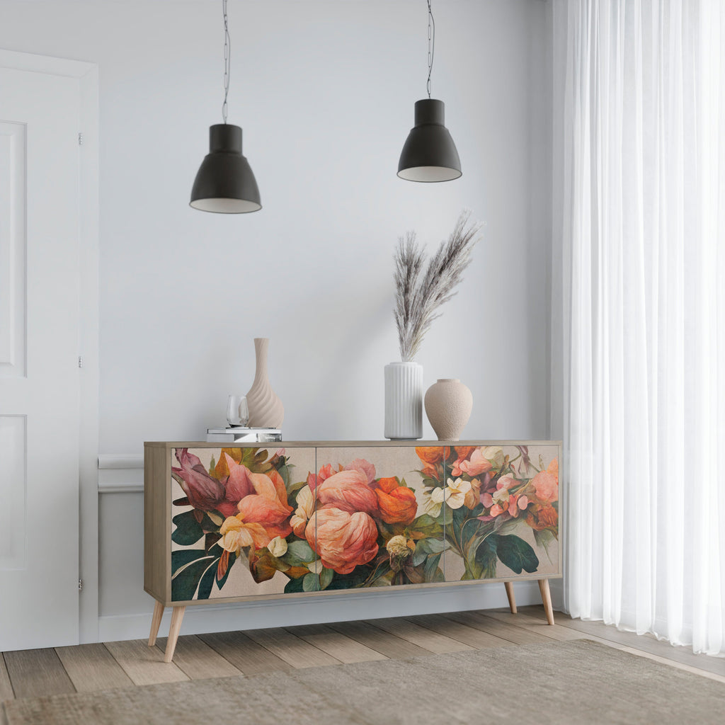 STYLISH BEAUTY Aparador de 3 Portas em Efeito Carvalho