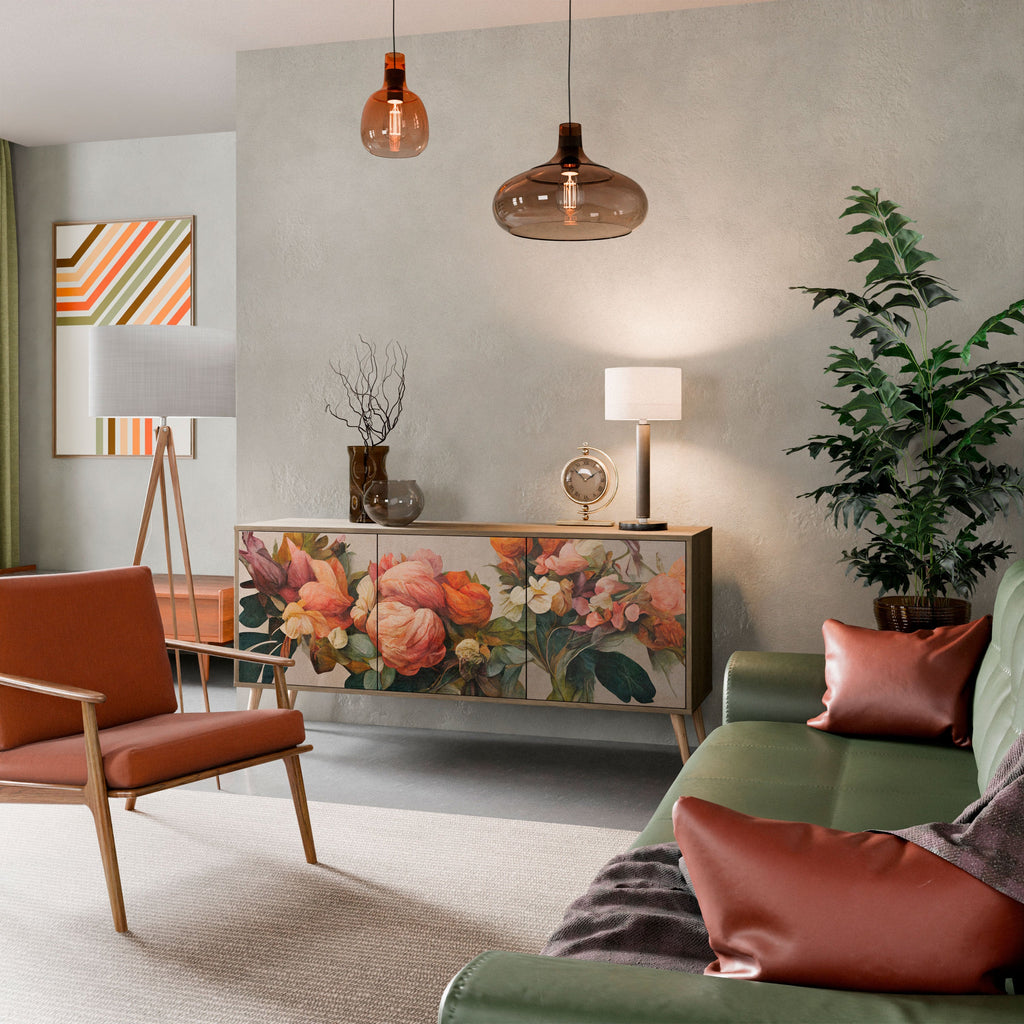 STYLISH BEAUTY Aparador de 3 Portas em Efeito Carvalho