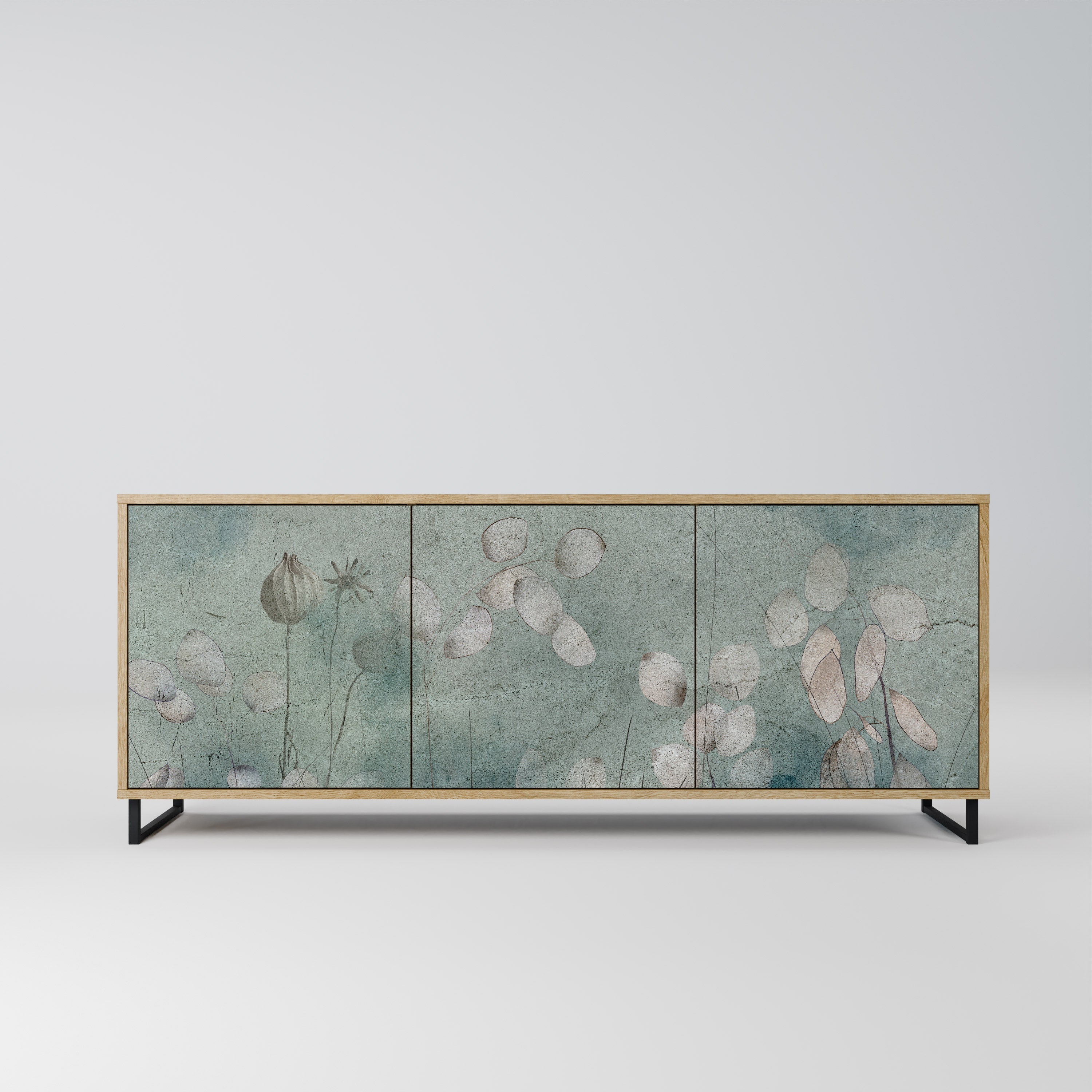 NIGHT LADY Aparador de 3 Portas em Efeito Carvalho