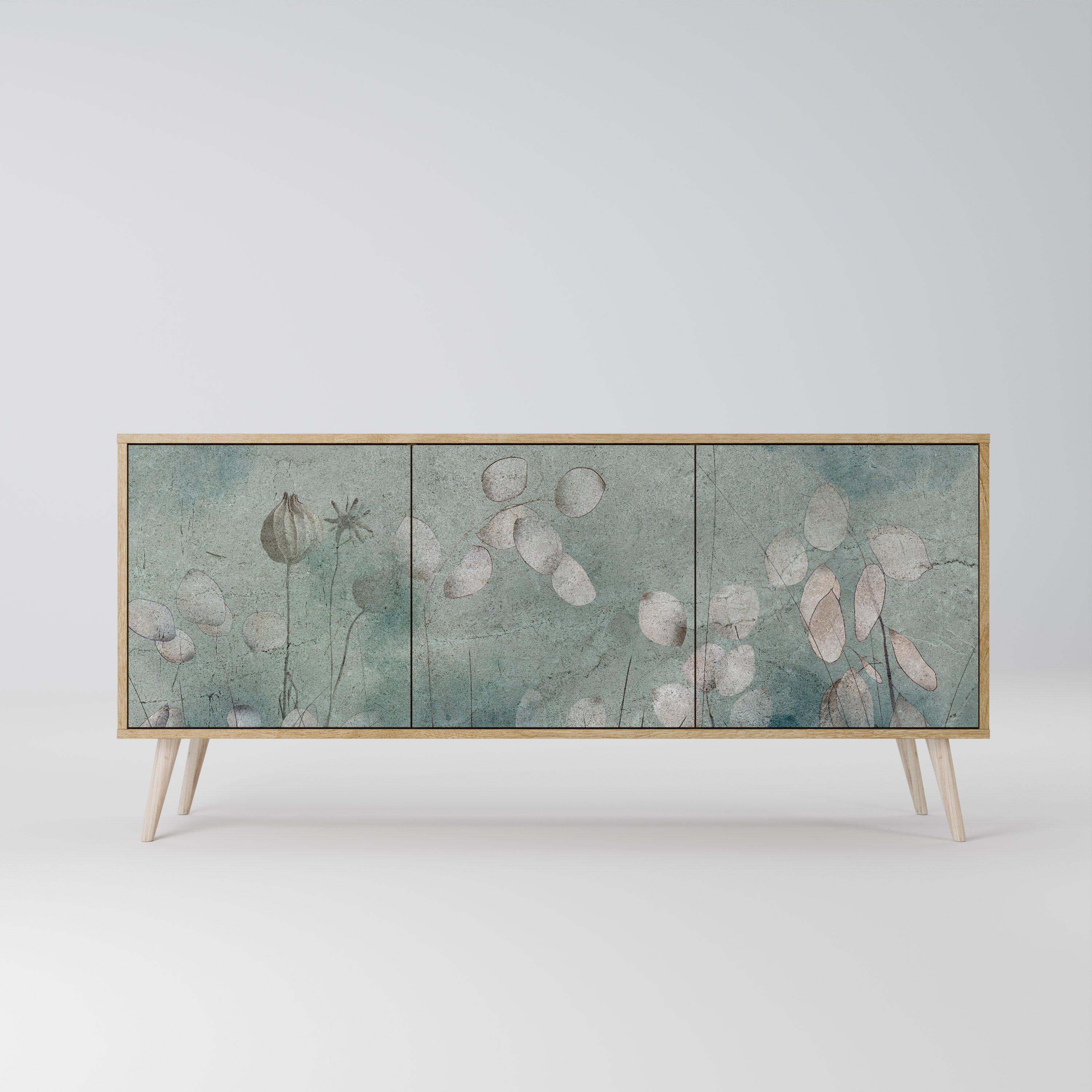 NIGHT LADY Aparador de 3 Portas em Efeito Carvalho