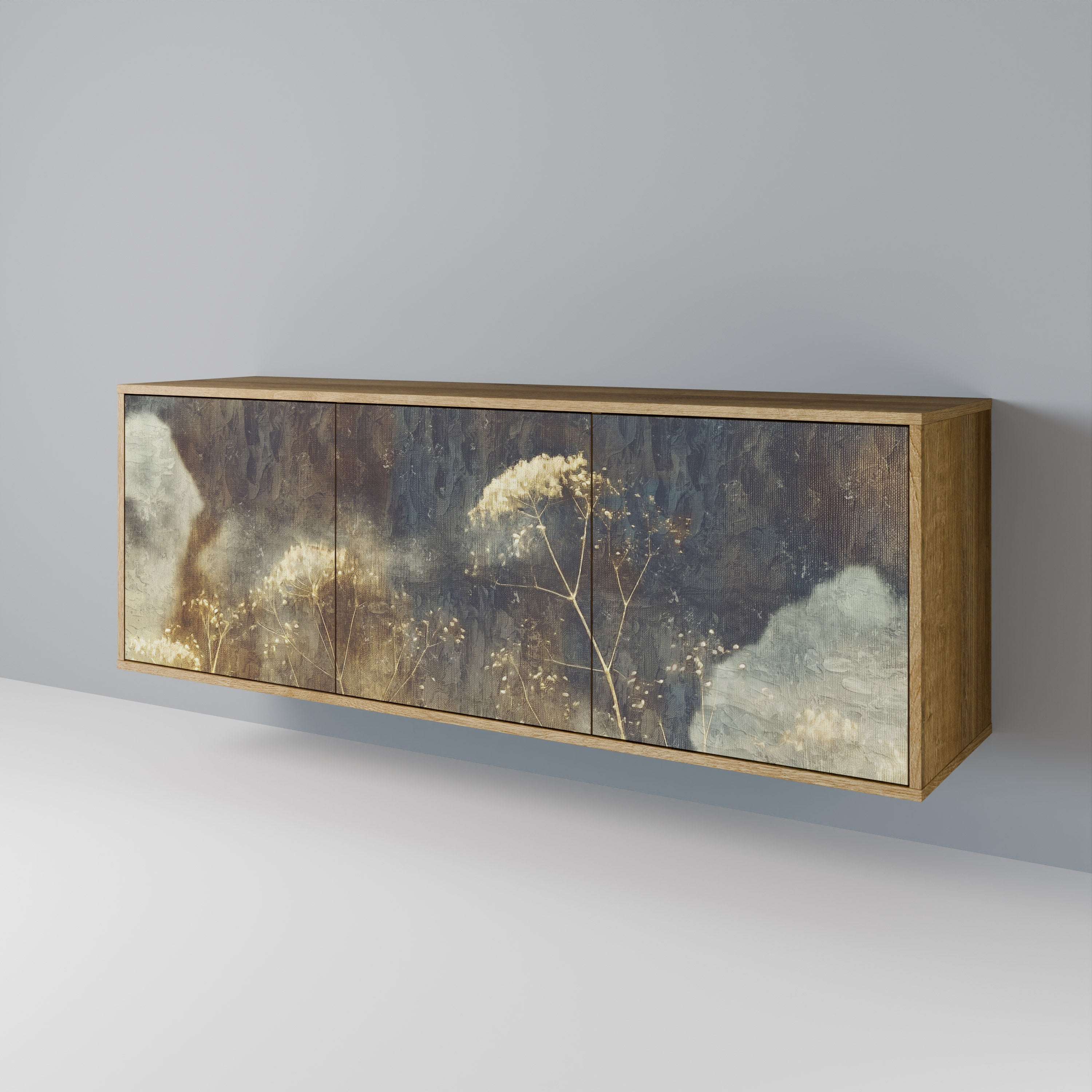 GENTLE POWER Aparador de 3 Portas em Efeito Carvalho