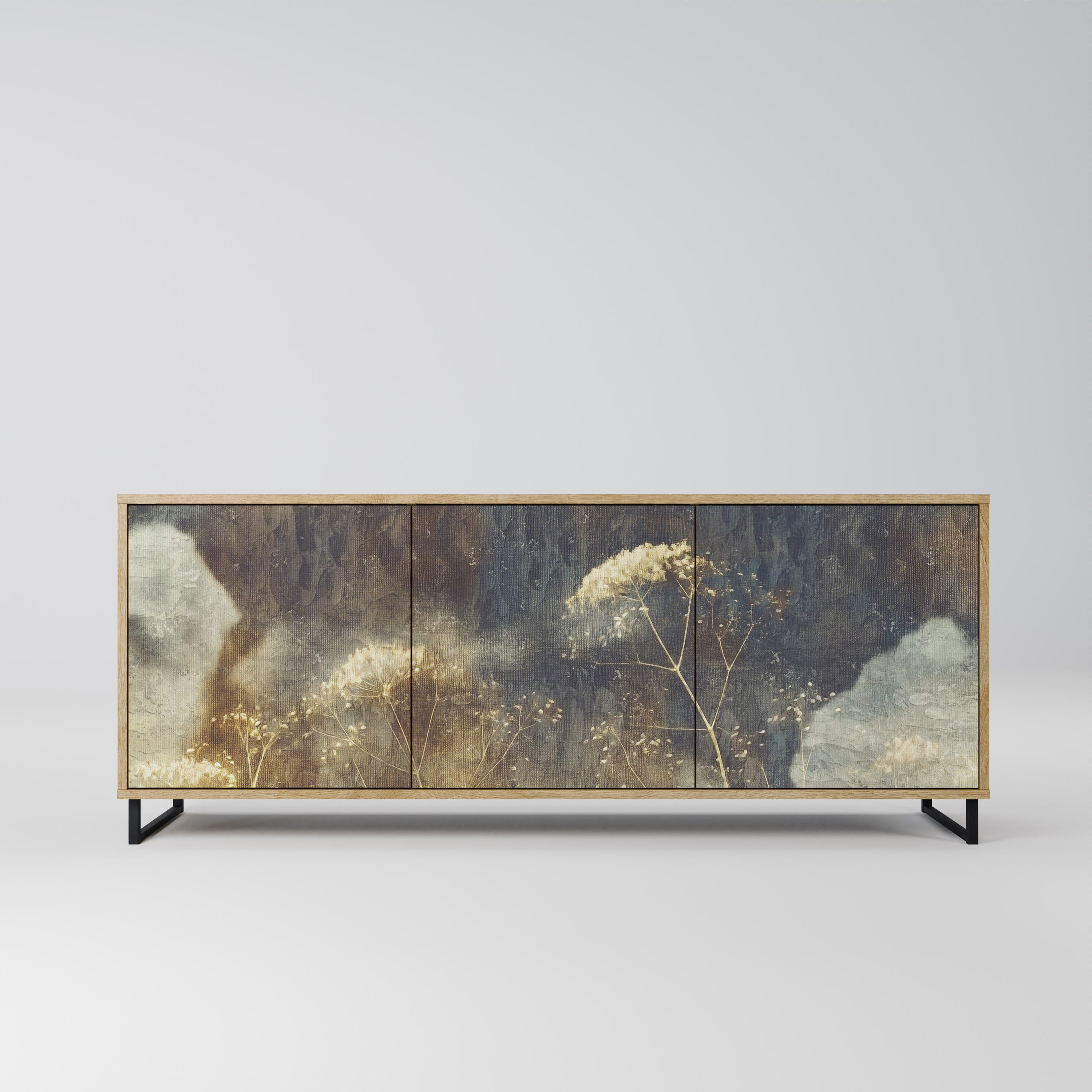 GENTLE POWER Aparador de 3 Portas em Efeito Carvalho