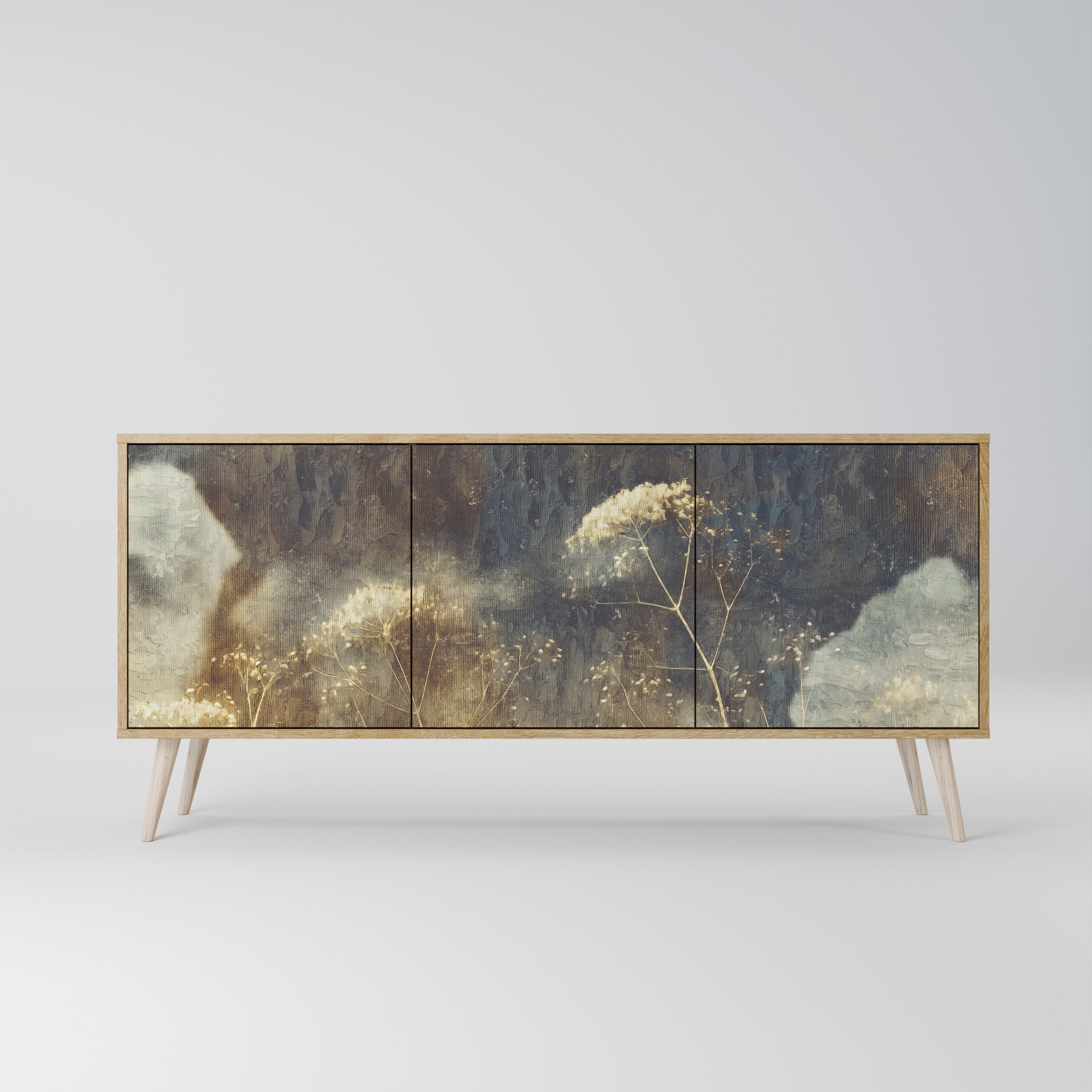 GENTLE POWER Aparador de 3 Portas em Efeito Carvalho