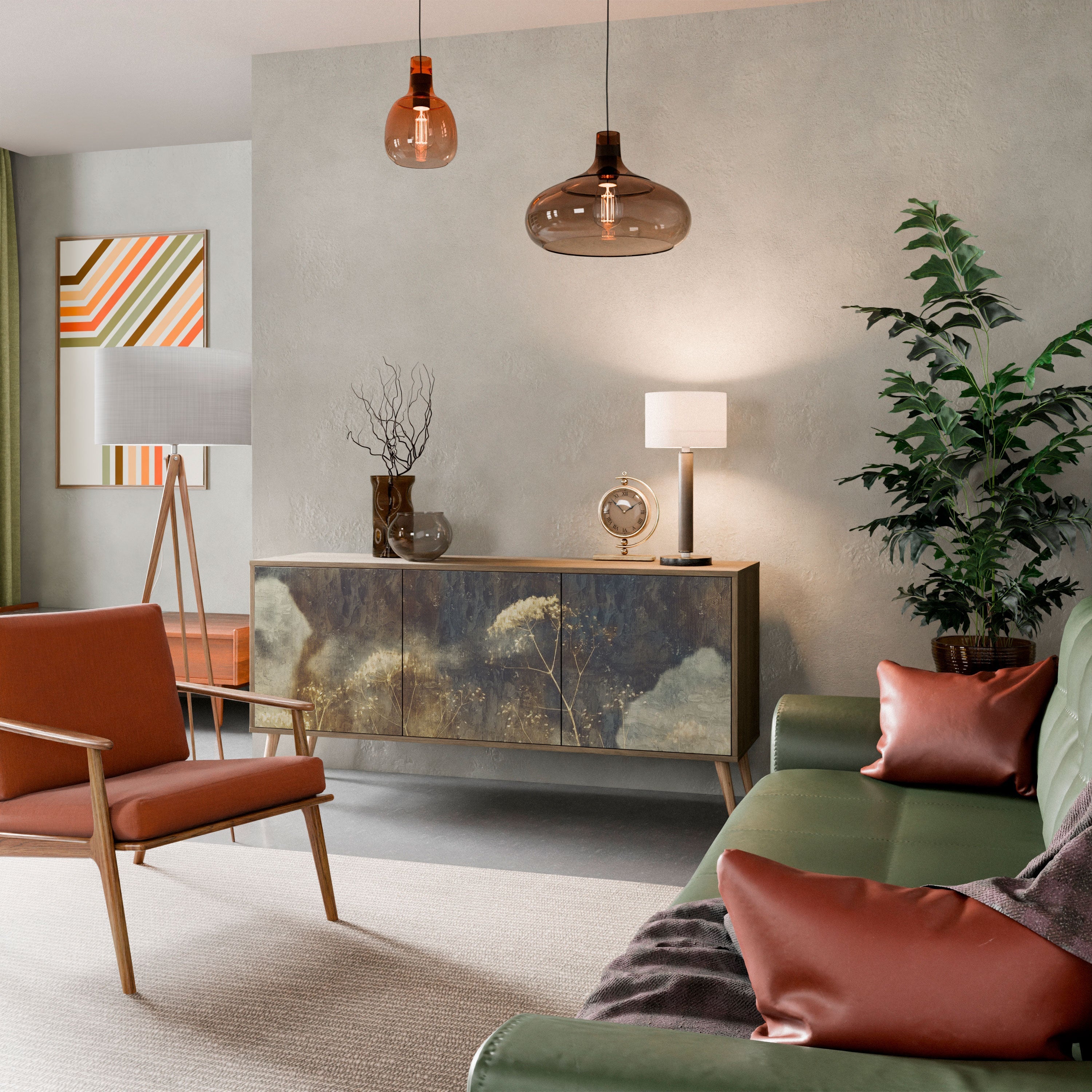 GENTLE POWER Aparador de 3 Portas em Efeito Carvalho