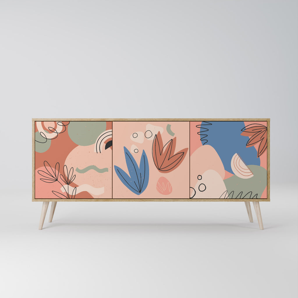 PASTEL DESTINY 3-Door Sideboard in Oak Effect