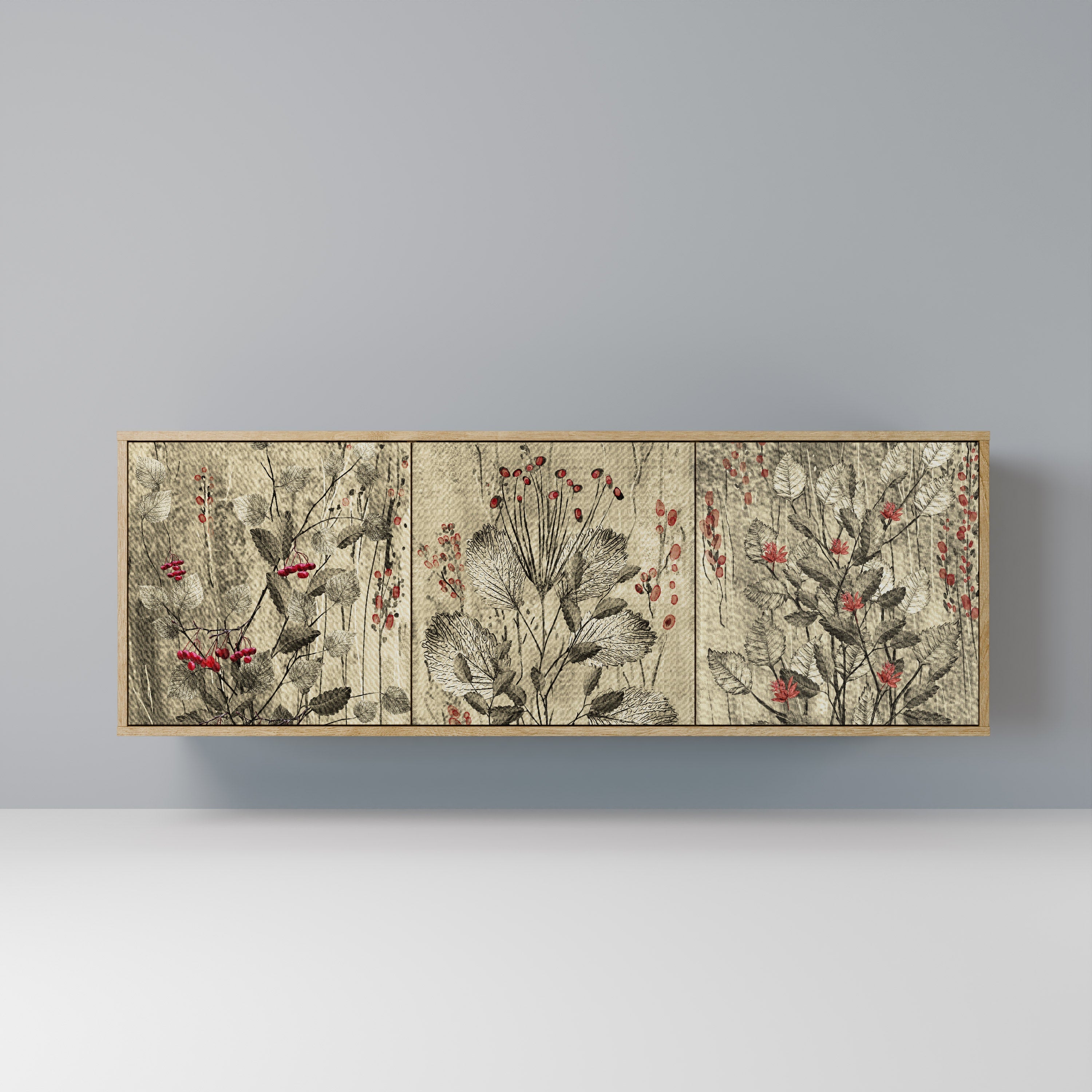 HERBAL GRACE Aparador de 3 Portas em Efeito Carvalho