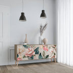 FLORAL GRACE 3-Door Sideboard in Oak Effect
