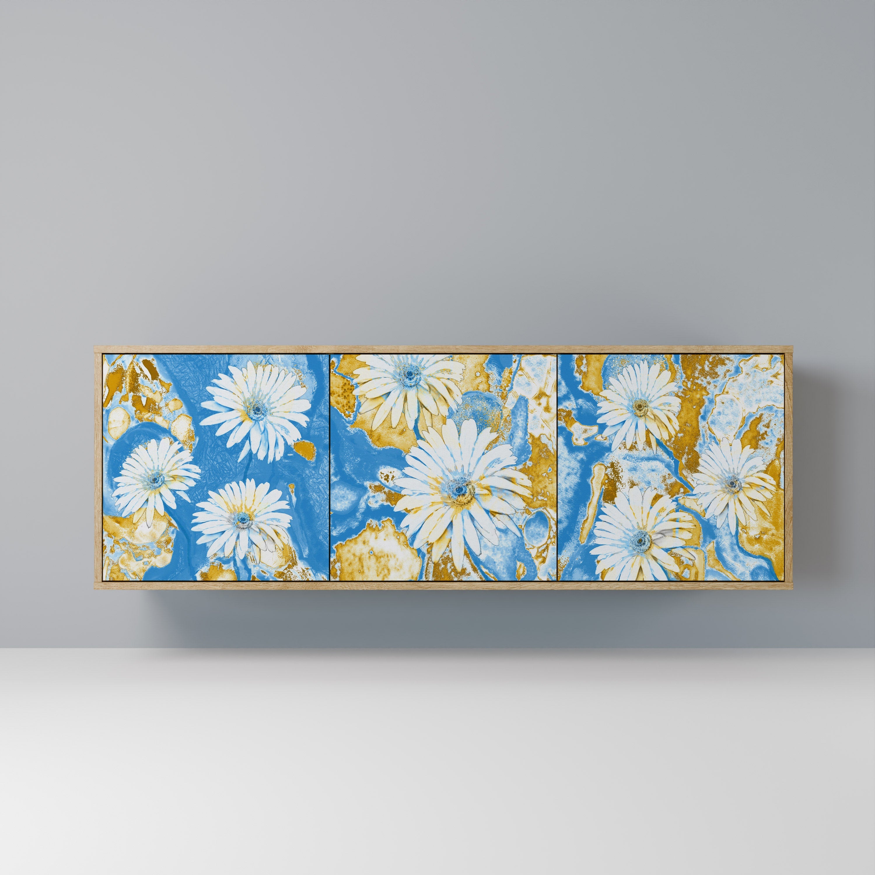 DAISY LUXE Aparador de 3 Portas em Efeito Carvalho