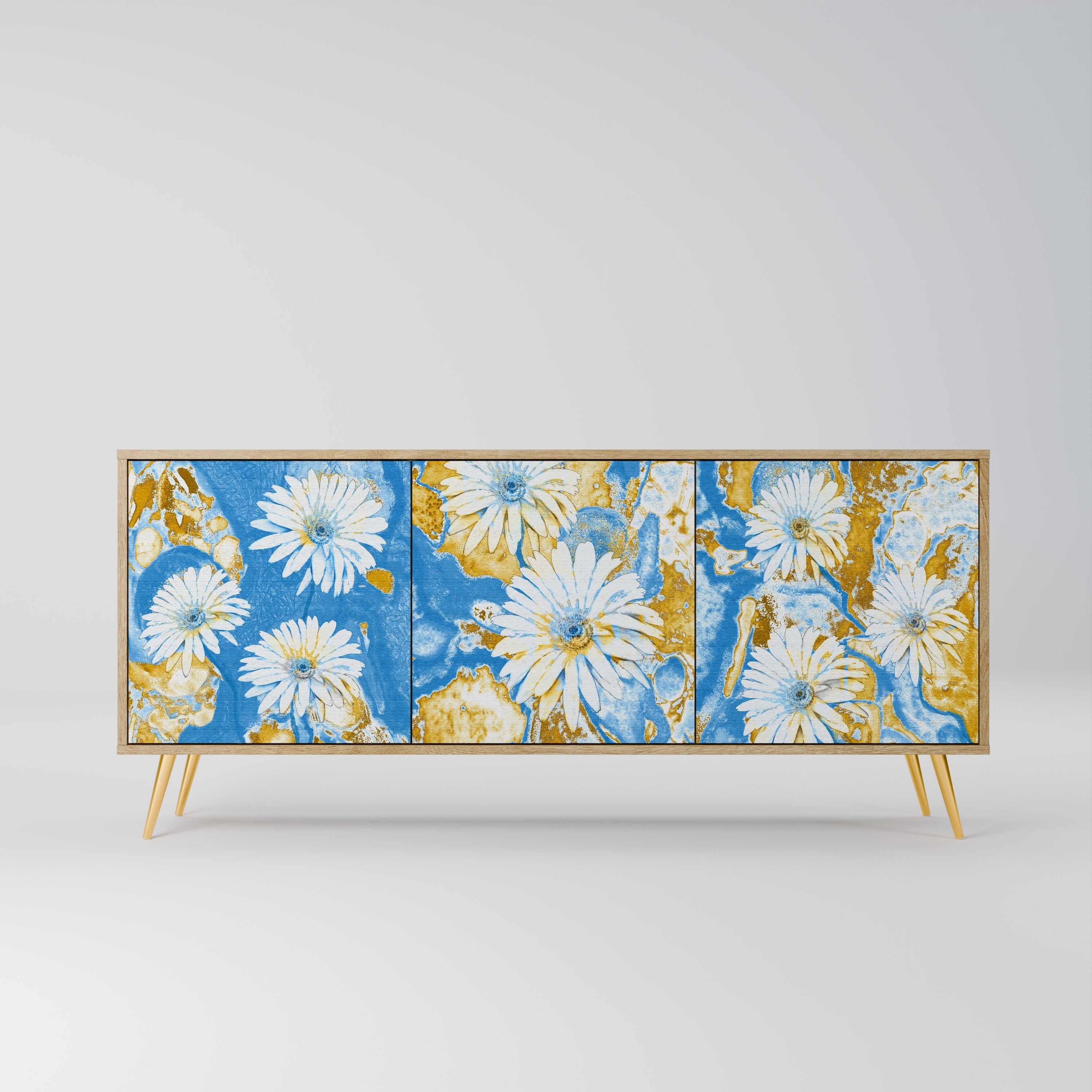 DAISY LUXE Aparador de 3 Portas em Efeito Carvalho