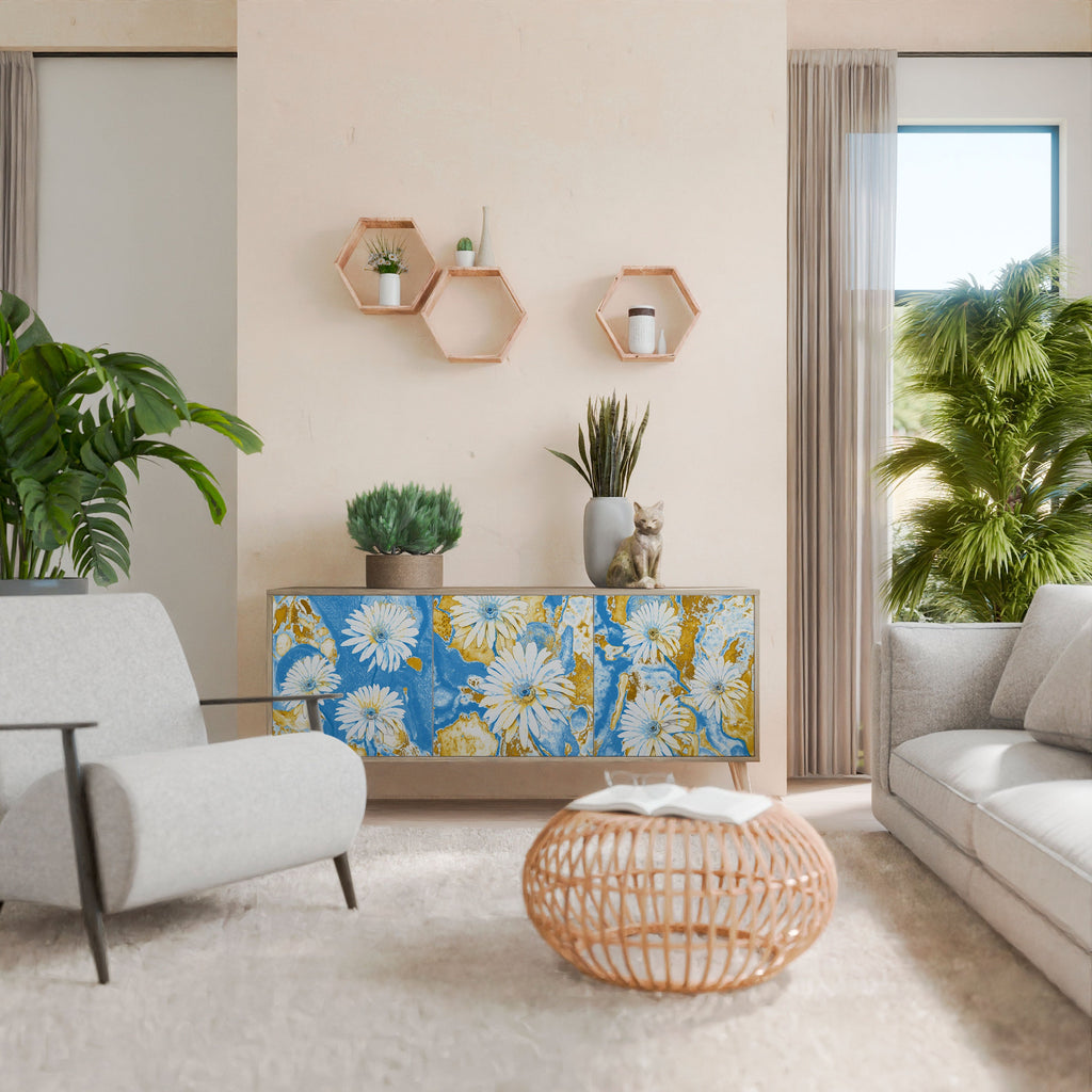 DAISY LUXE Aparador de 3 Portas em Efeito Carvalho