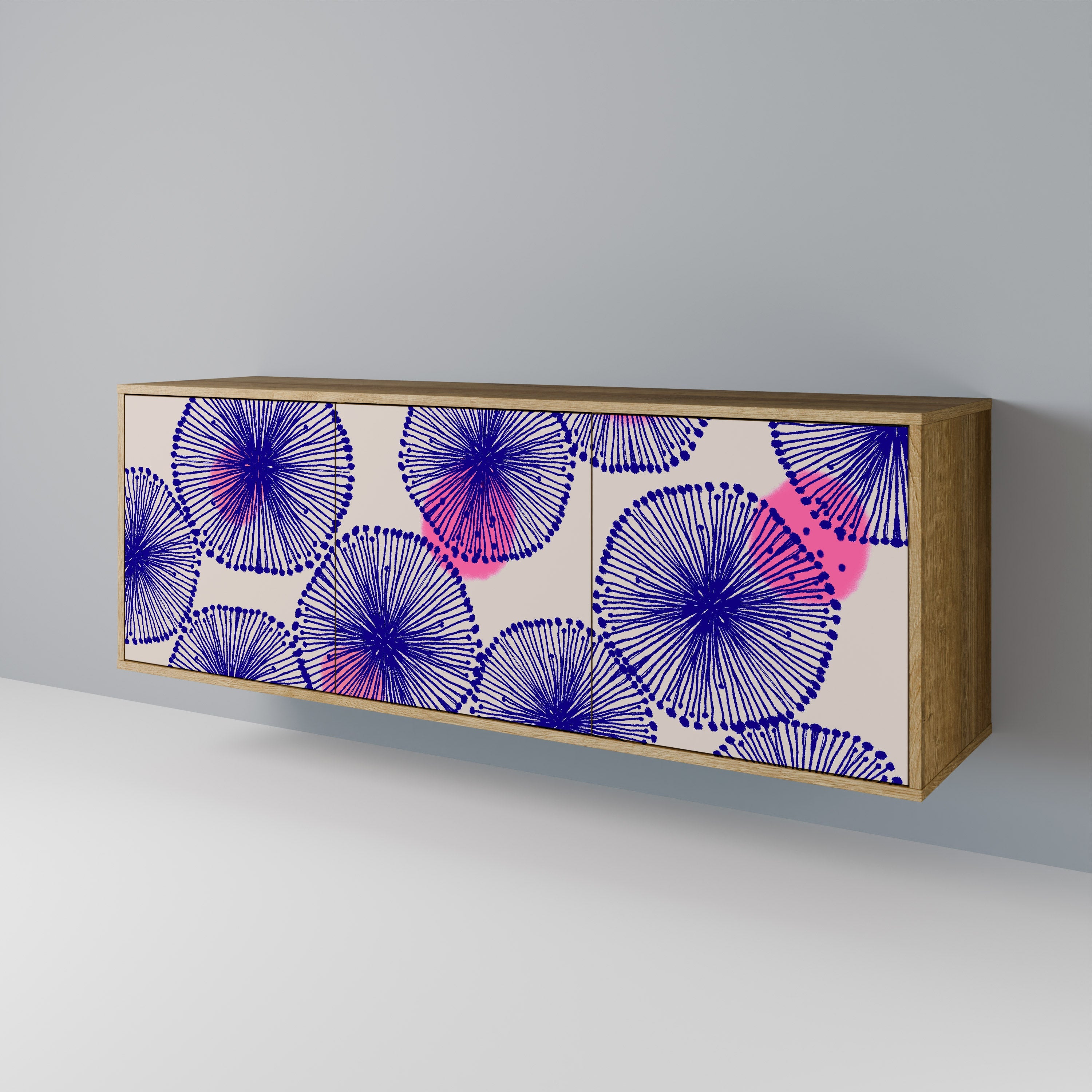 MAGIC NATURE Aparador de 3 Portas em Efeito Carvalho