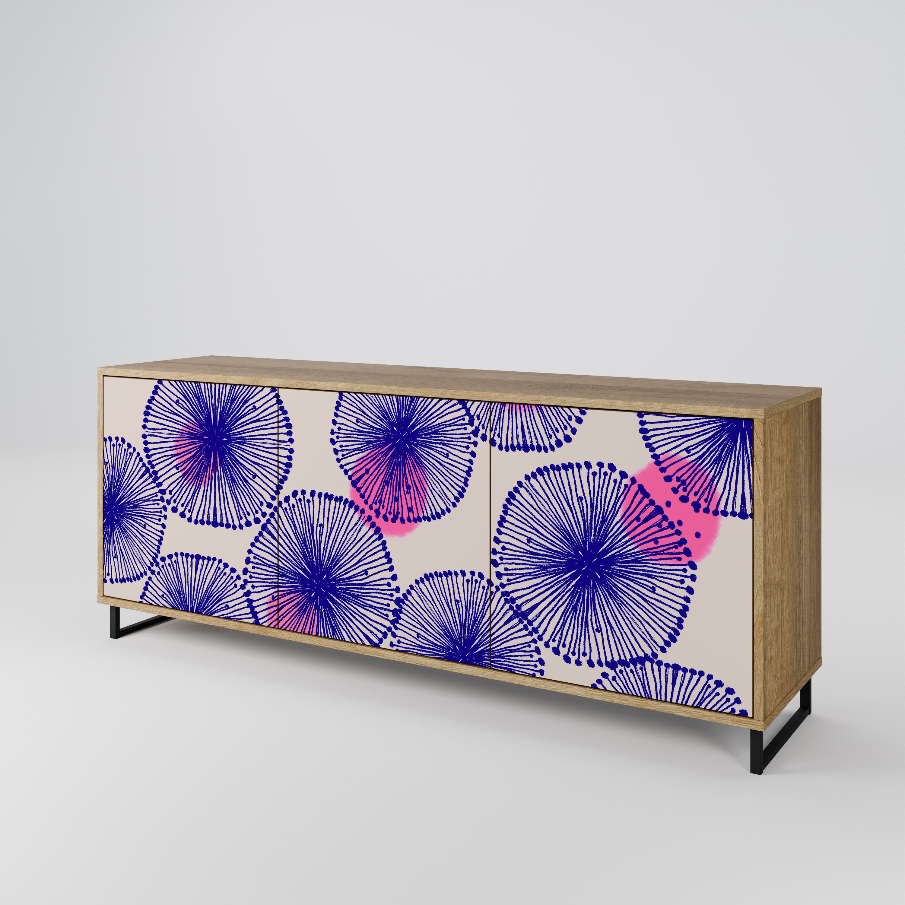 MAGIC NATURE Aparador de 3 Portas em Efeito Carvalho