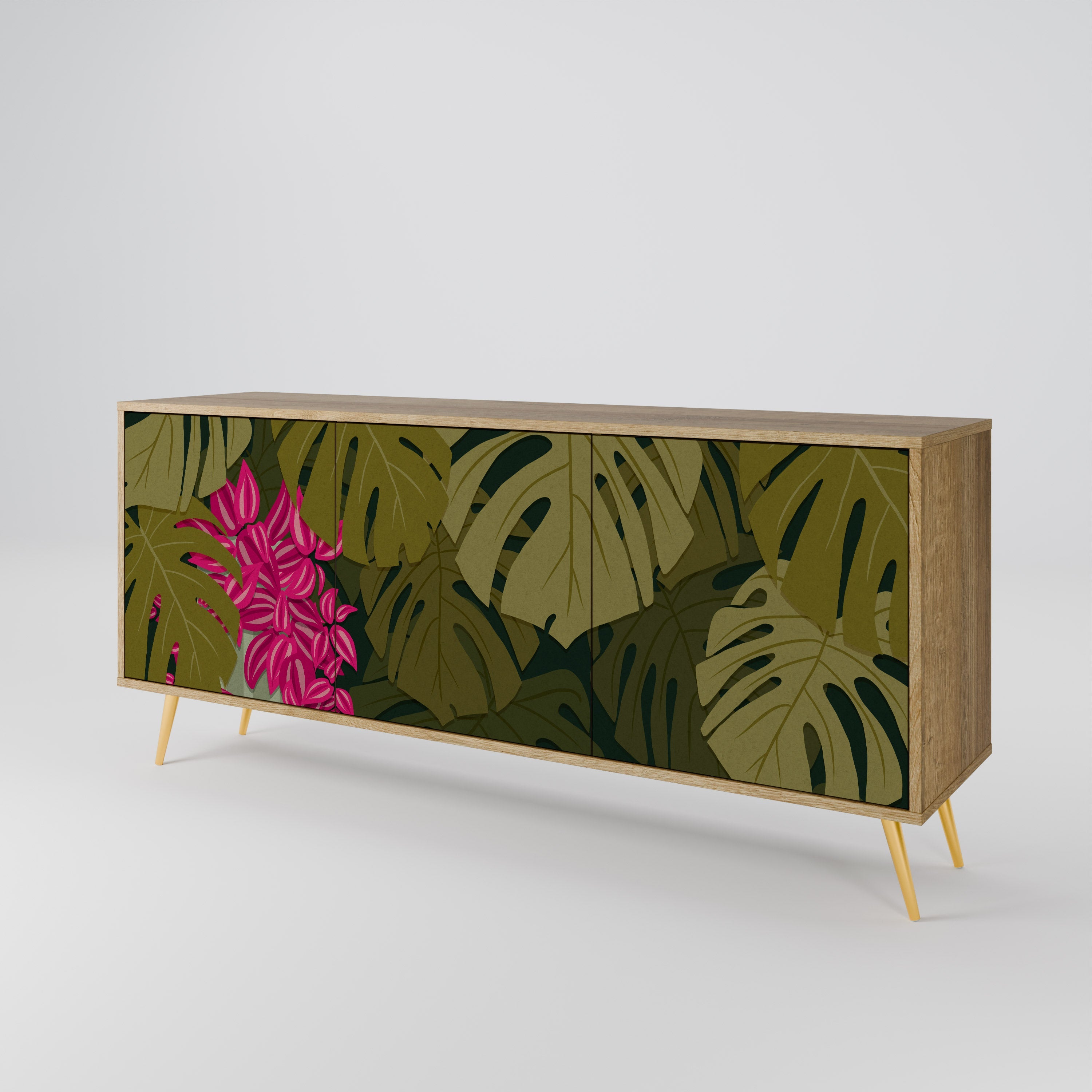 TROPICAL BEAUTY 3-Door Sideboard in Oak Effect