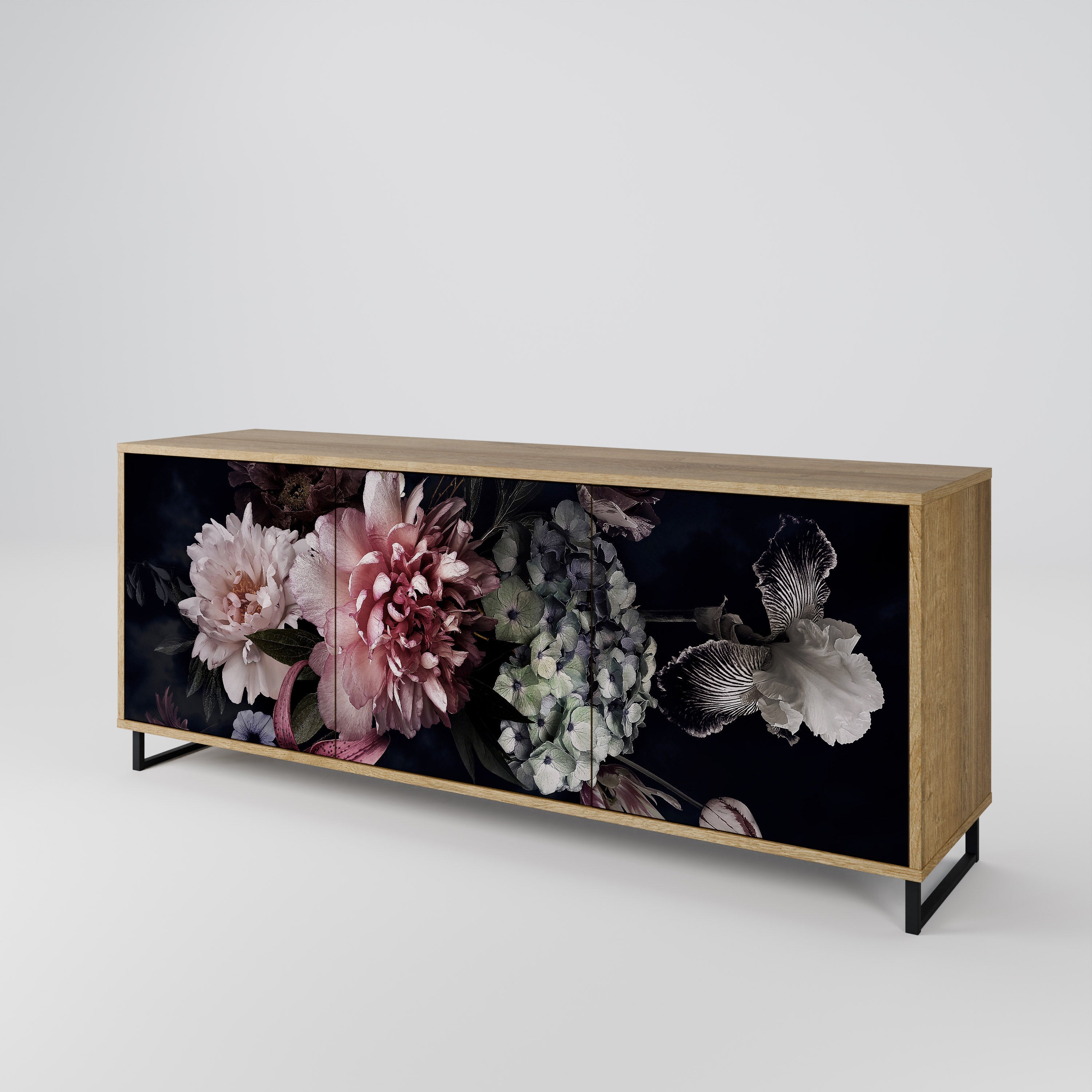 PURE BLOSSOM 3-Door Sideboard in Oak Effect