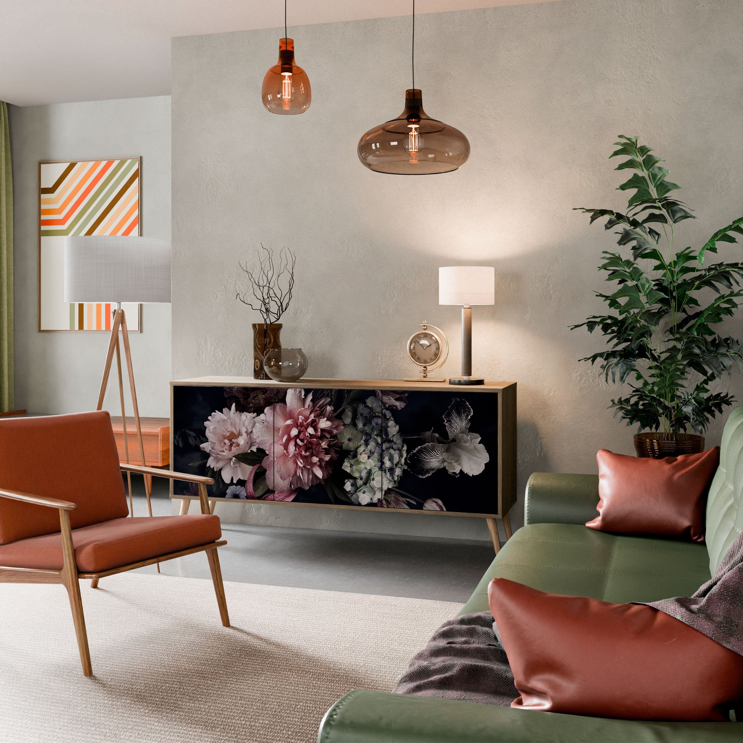 PURE BLOSSOM 3-Door Sideboard in Oak Effect