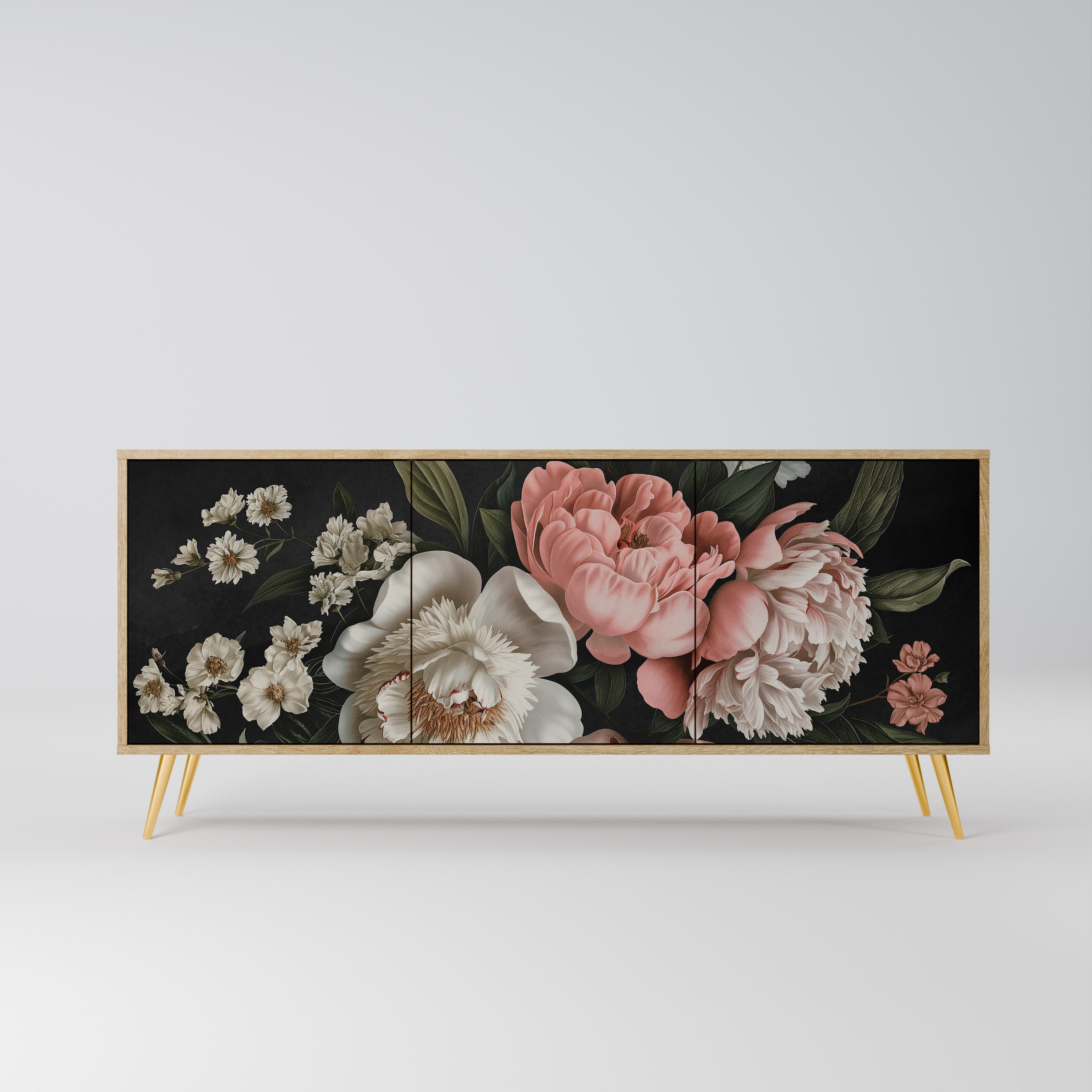 LUSH ELEGANCE Aparador de 3 Portas em Efeito Carvalho