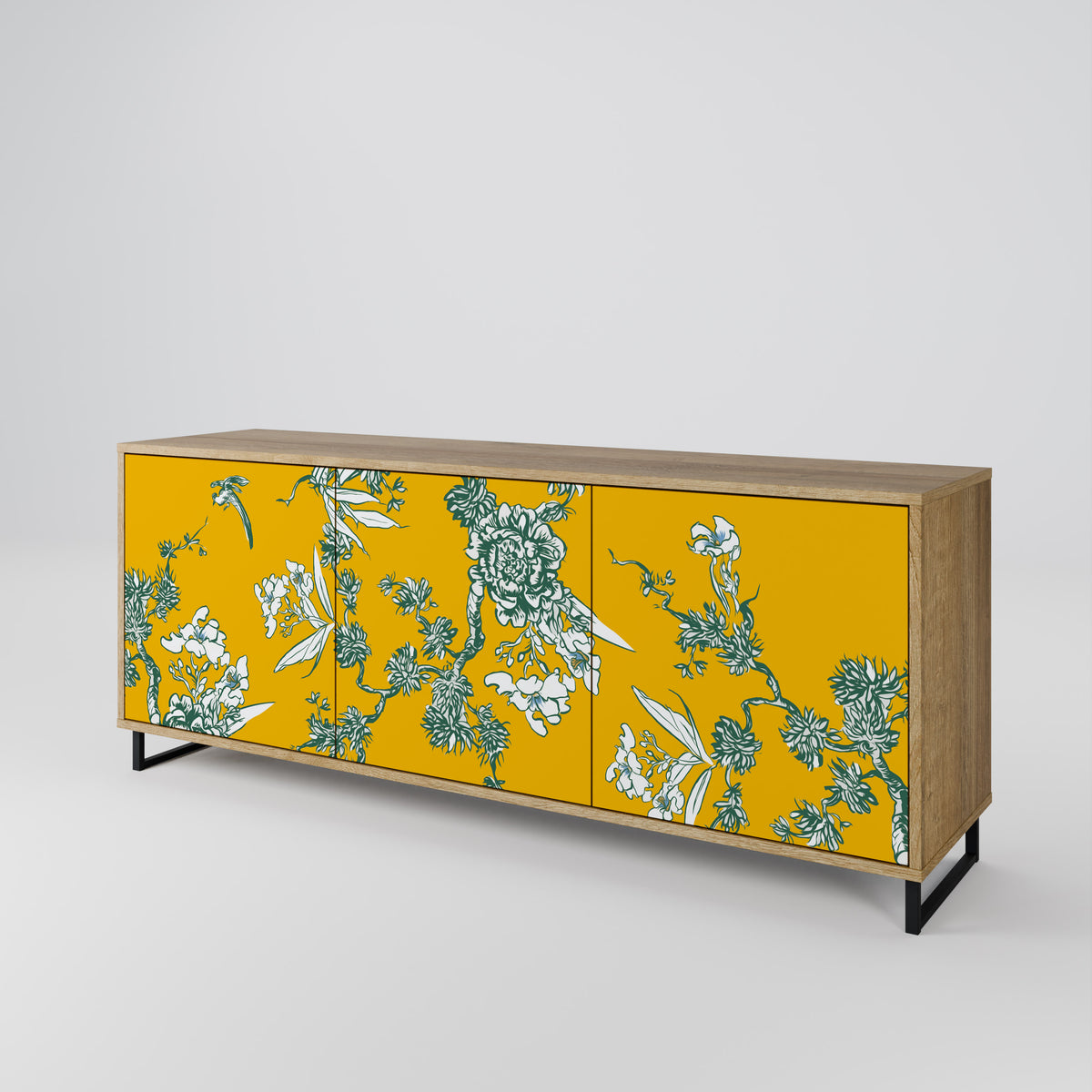 YELLOW CHINOISERIE Aparador de 3 Portas