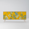 YELLOW CHINOISERIE 3-Door Sideboard in Oak Effect