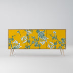 YELLOW CHINOISERIE 3-Door Sideboard in Oak Effect