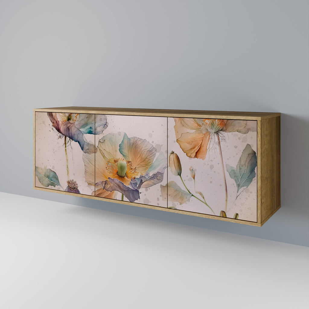 SOFTEN POPPY 3-Door Sideboard in Oak Effect