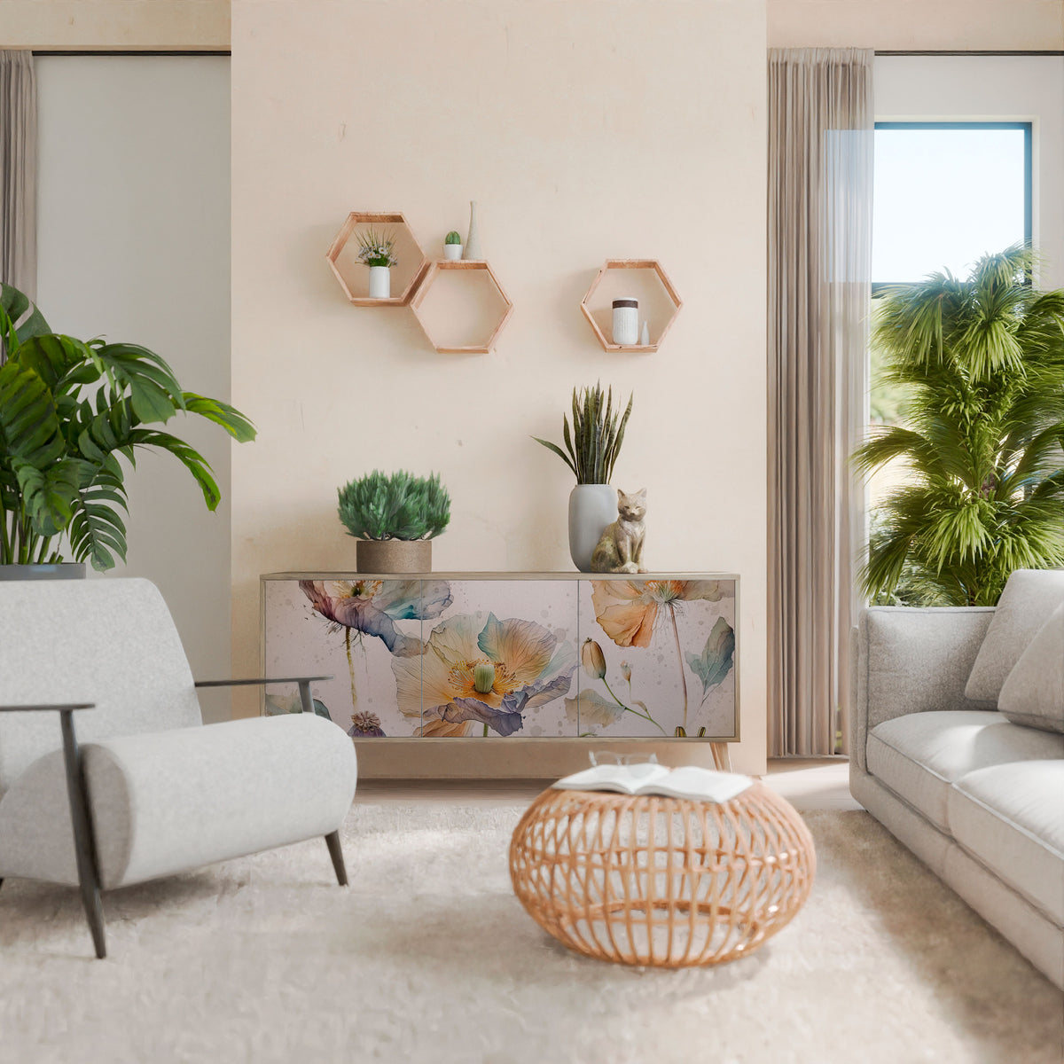 SOFTEN POPPY Aparador de 3 Portas