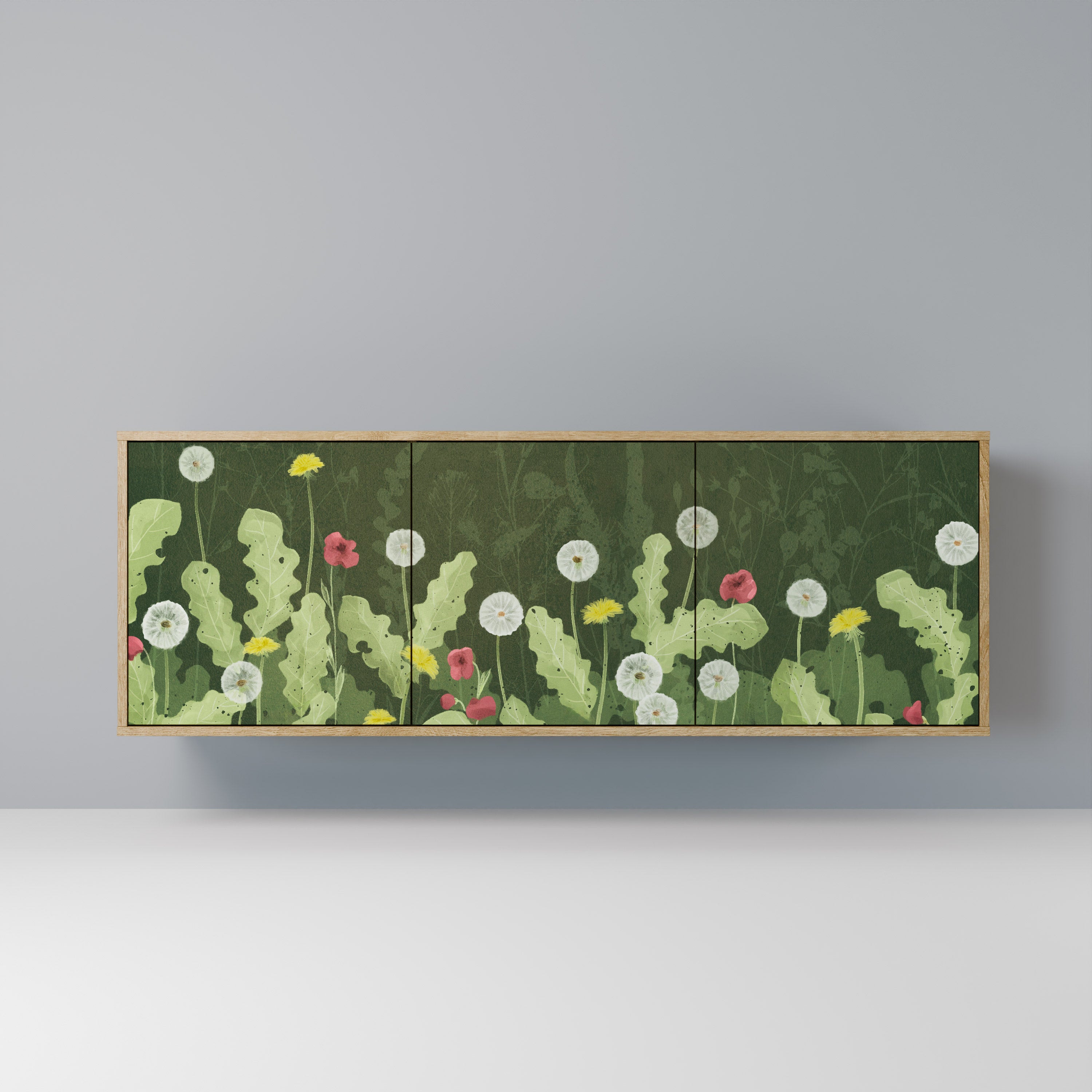 DANDELION AMUSE Aparador de 3 Portas em Efeito Carvalho