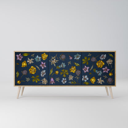 FLOWERS ON NAVY BLUE Aparador de 3 Portas