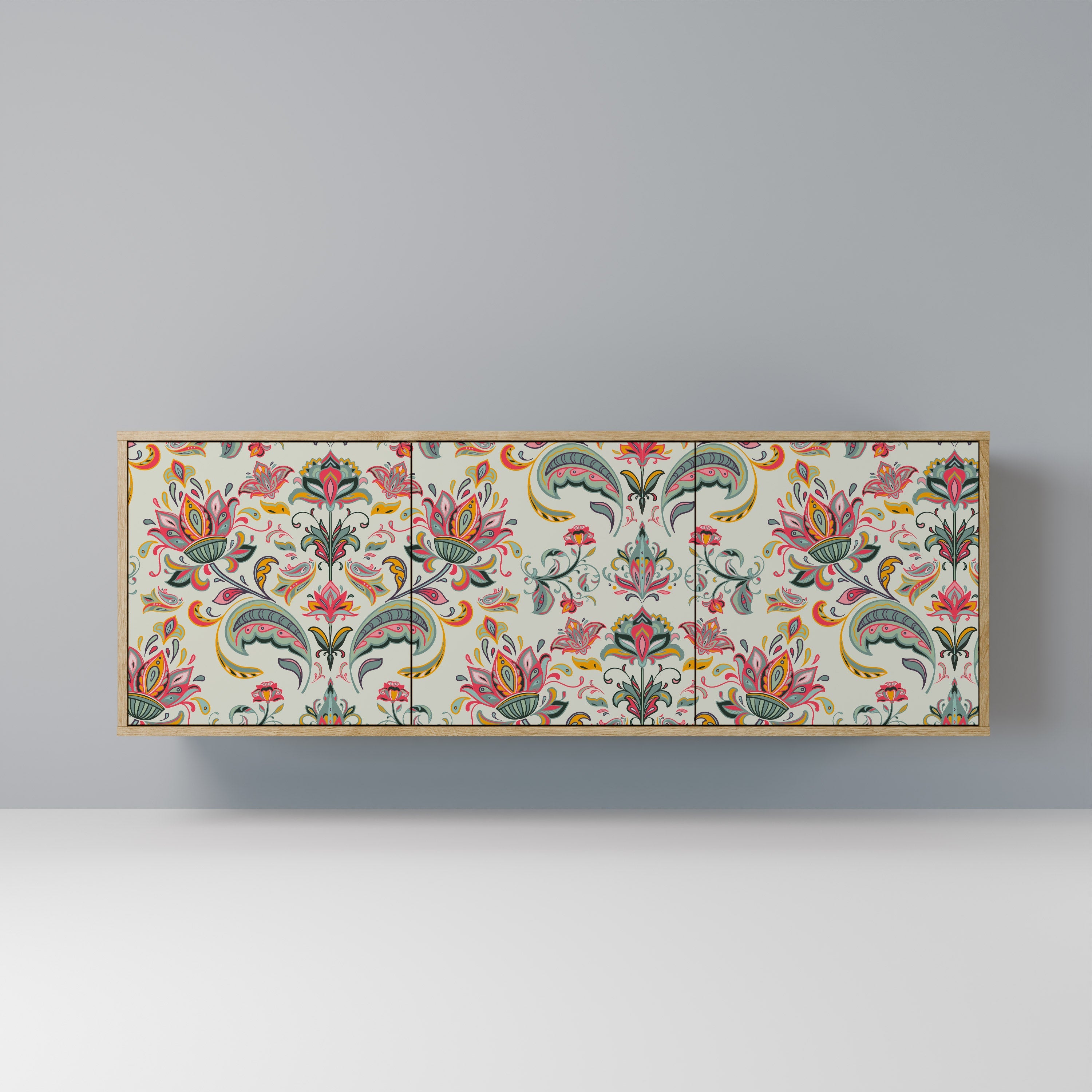 ORGANIC FOLKLORE Aparador de 3 Portas em Efeito Carvalho