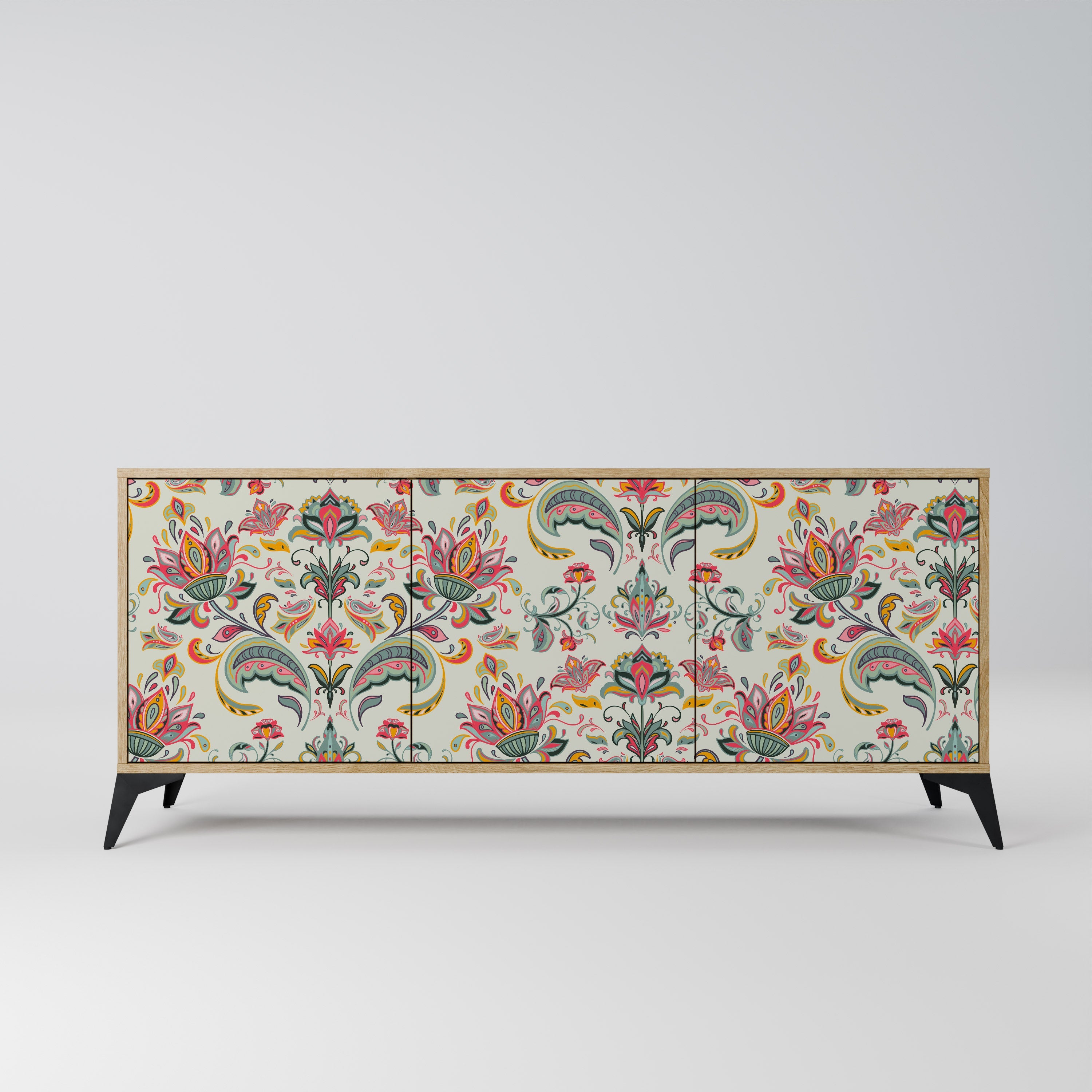 ORGANIC FOLKLORE Aparador de 3 Portas em Efeito Carvalho