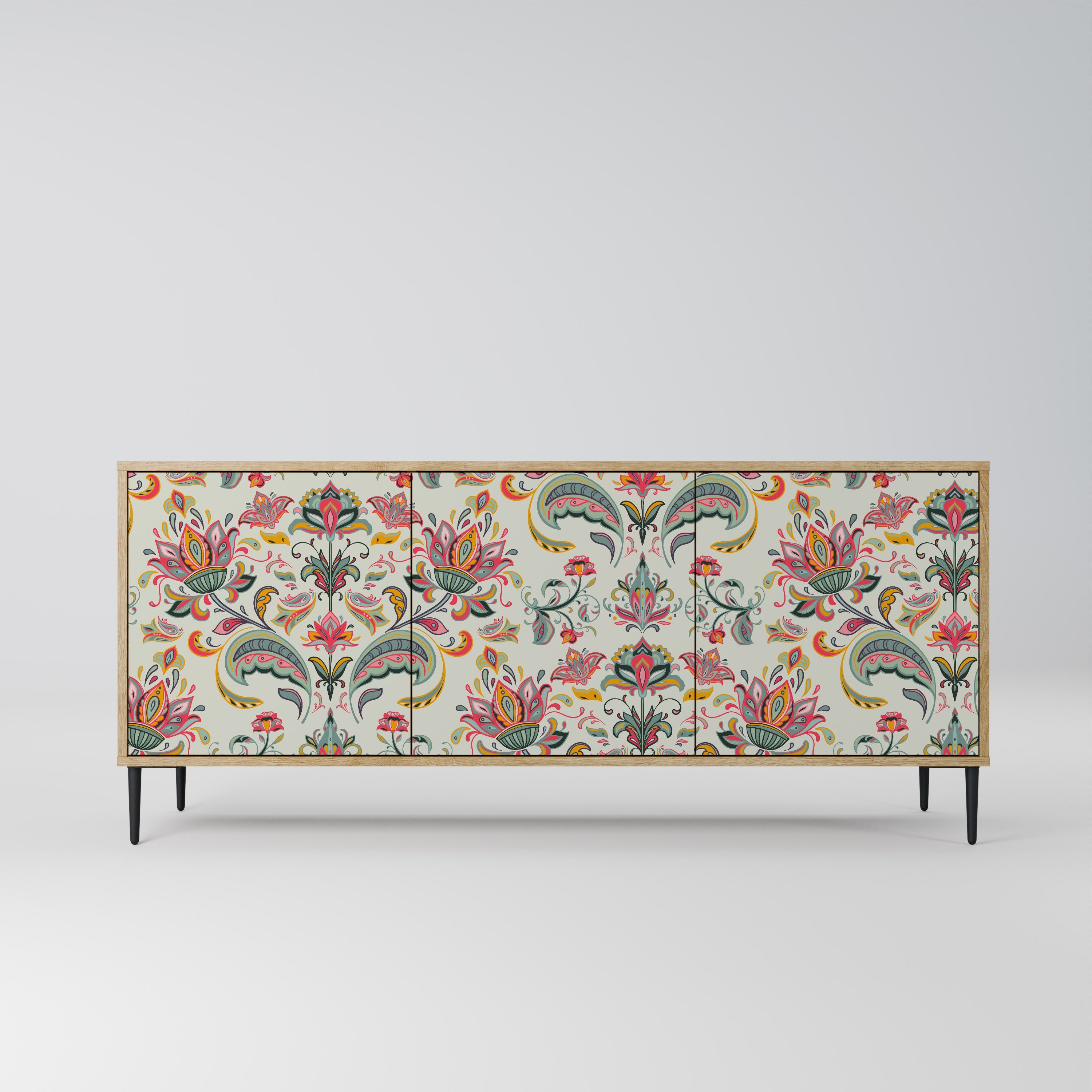 ORGANIC FOLKLORE Aparador de 3 Portas em Efeito Carvalho