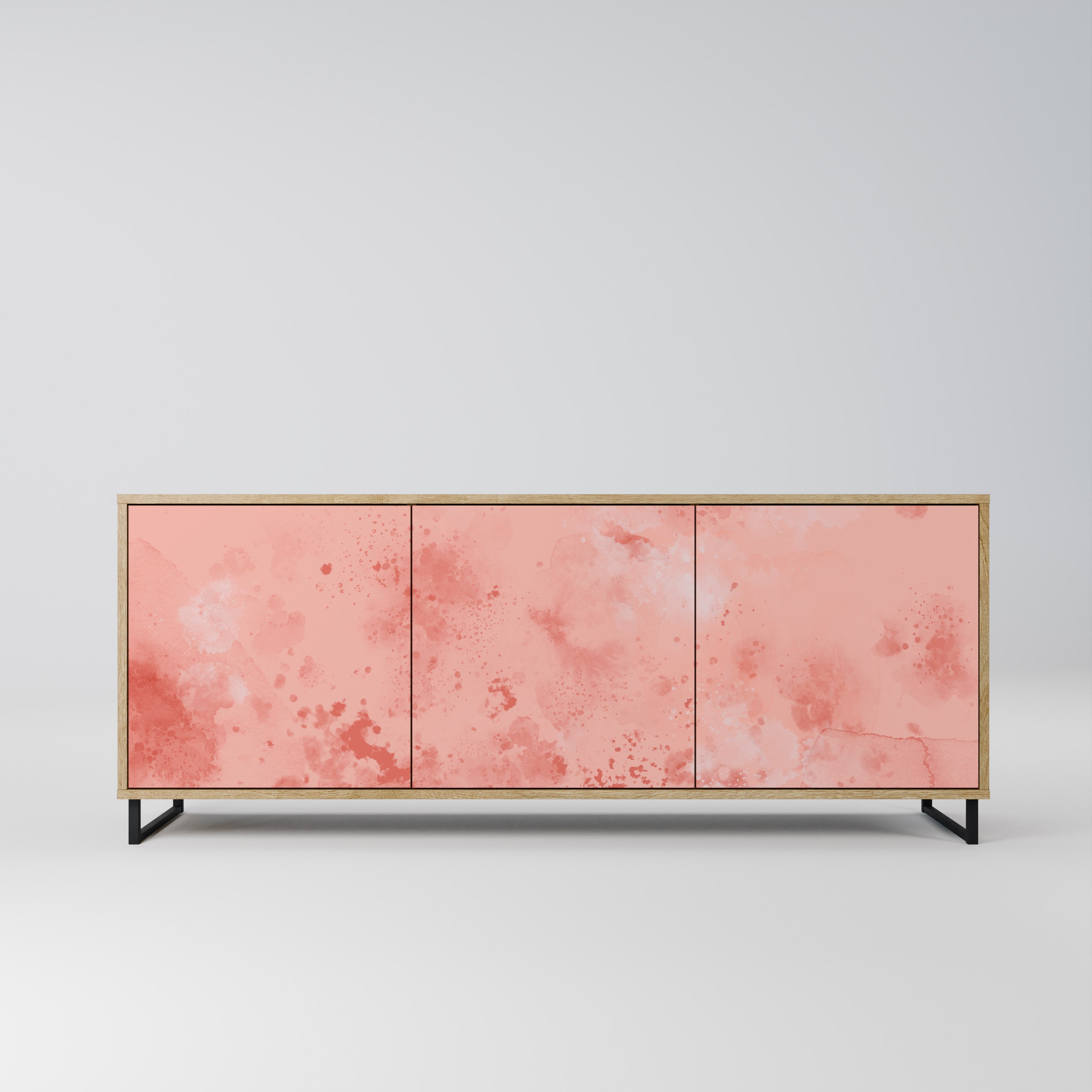 CRANE DANCE Aparador de 3 Portas em Efeito Carvalho