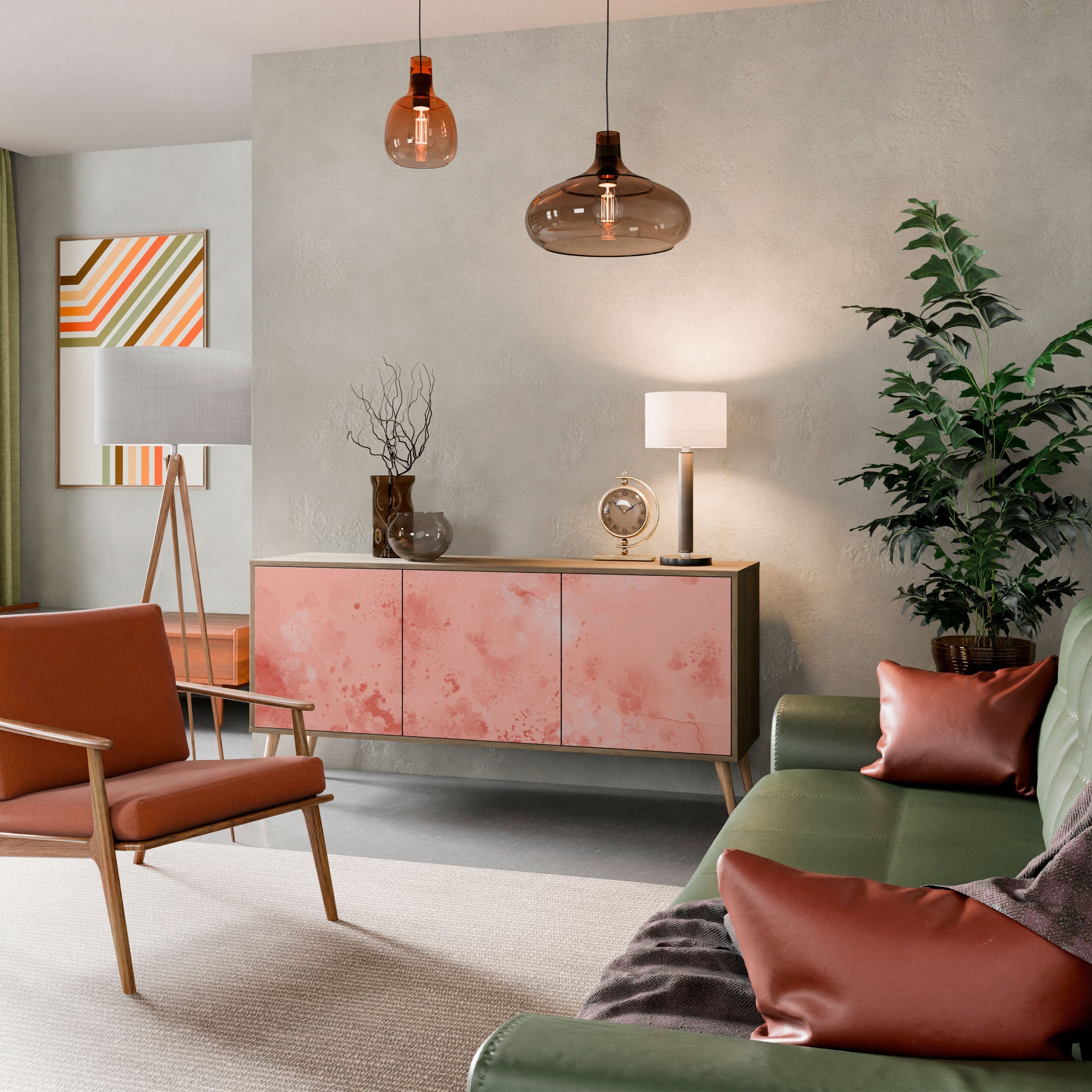 CRANE DANCE Aparador de 3 Portas em Efeito Carvalho