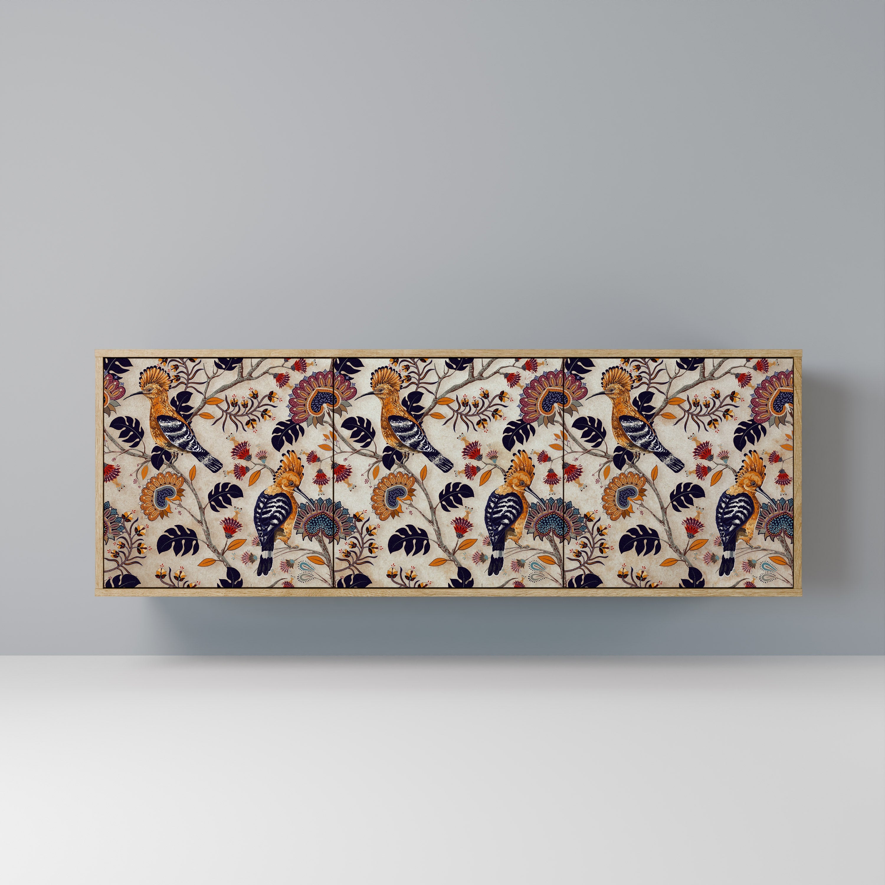 EMINENT HOOPOE Aparador de 3 Portas em Efeito Carvalho