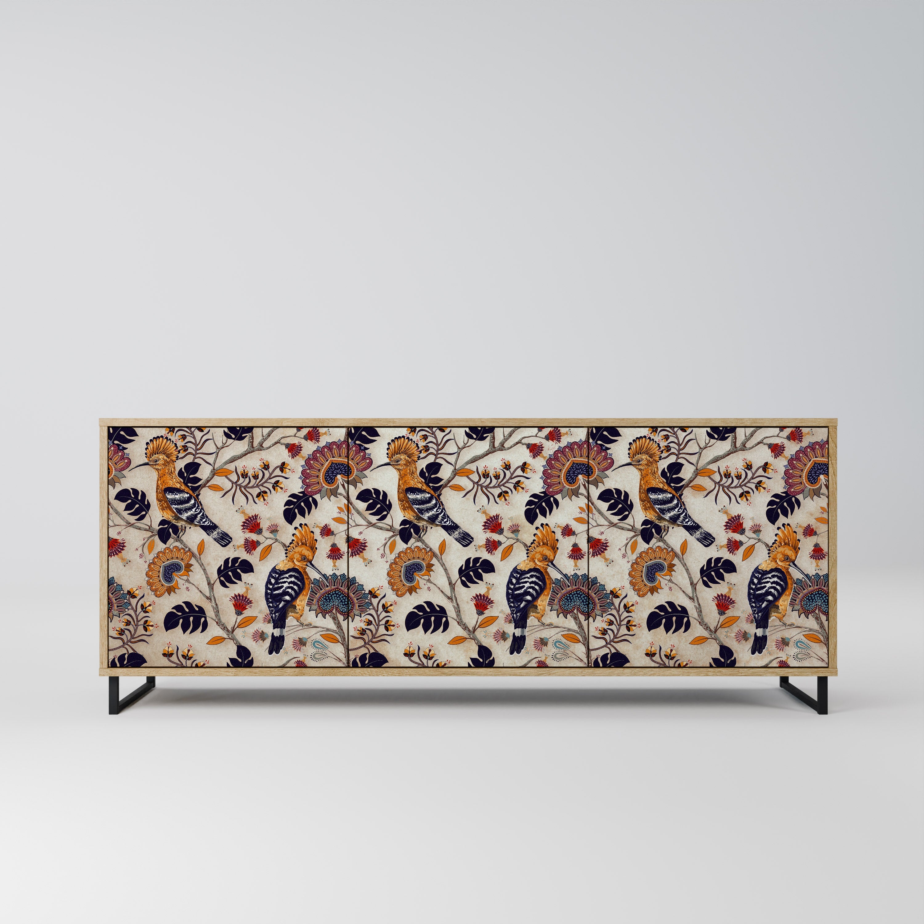 EMINENT HOOPOE Aparador de 3 Portas em Efeito Carvalho