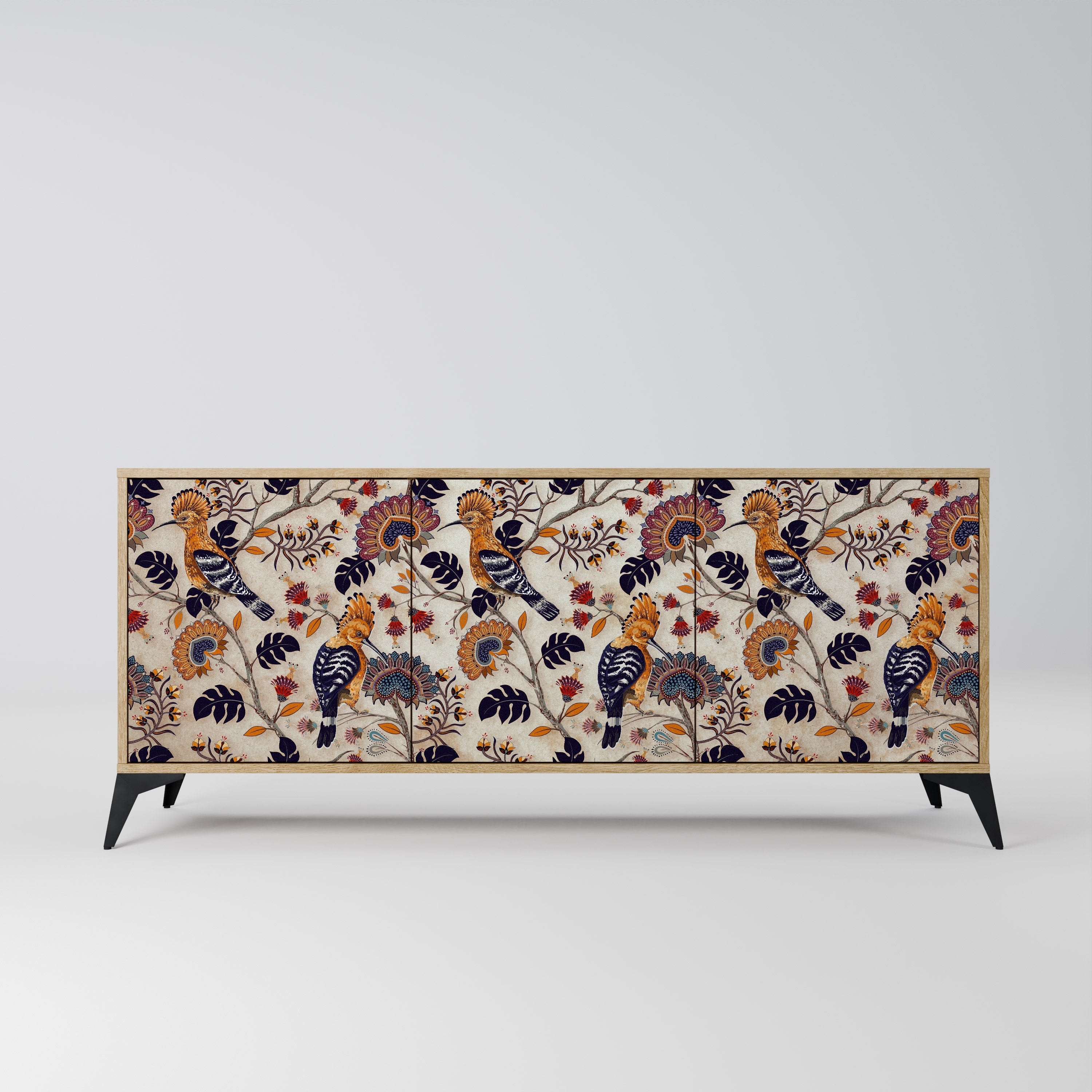 EMINENT HOOPOE Aparador de 3 Portas em Efeito Carvalho