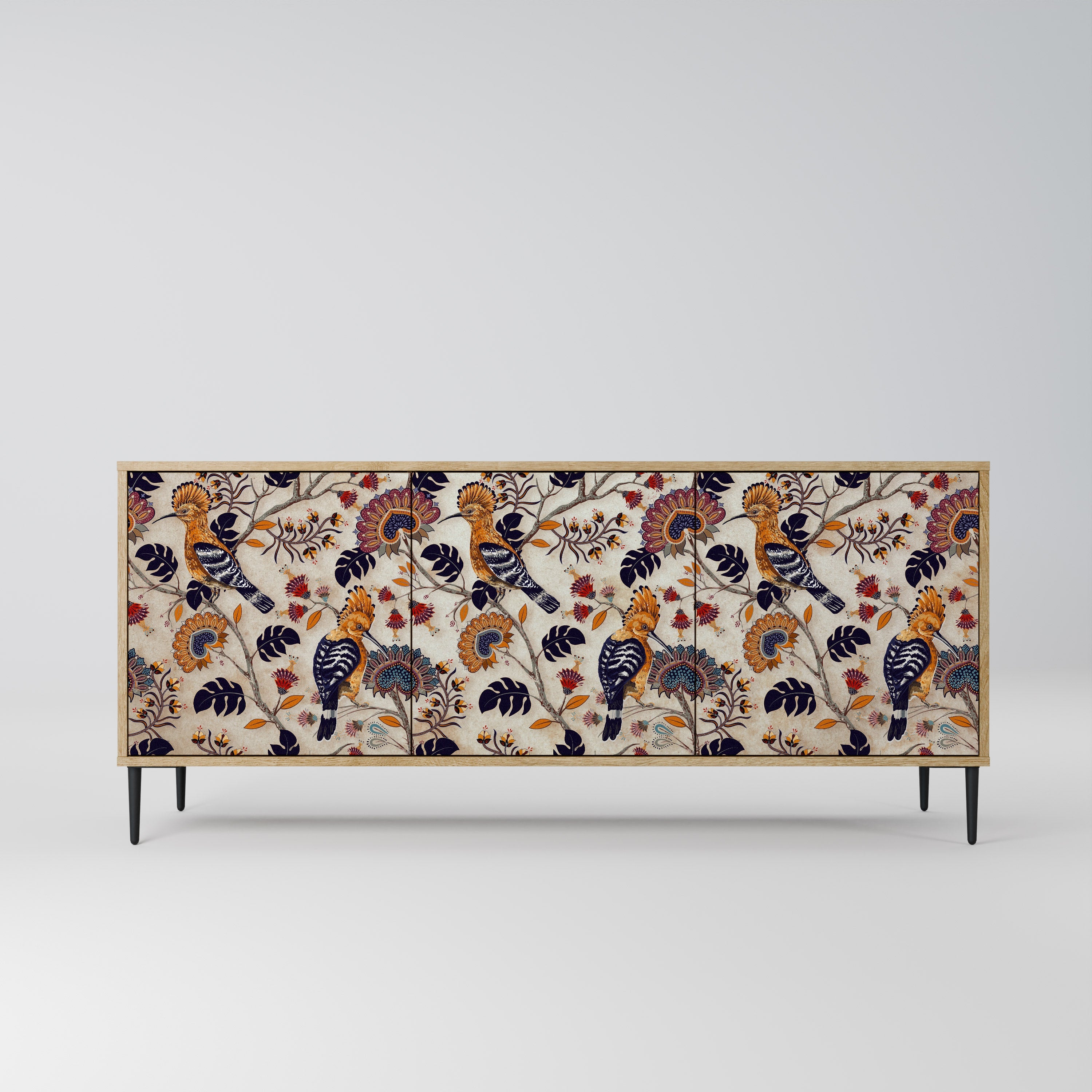 EMINENT HOOPOE Aparador de 3 Portas em Efeito Carvalho